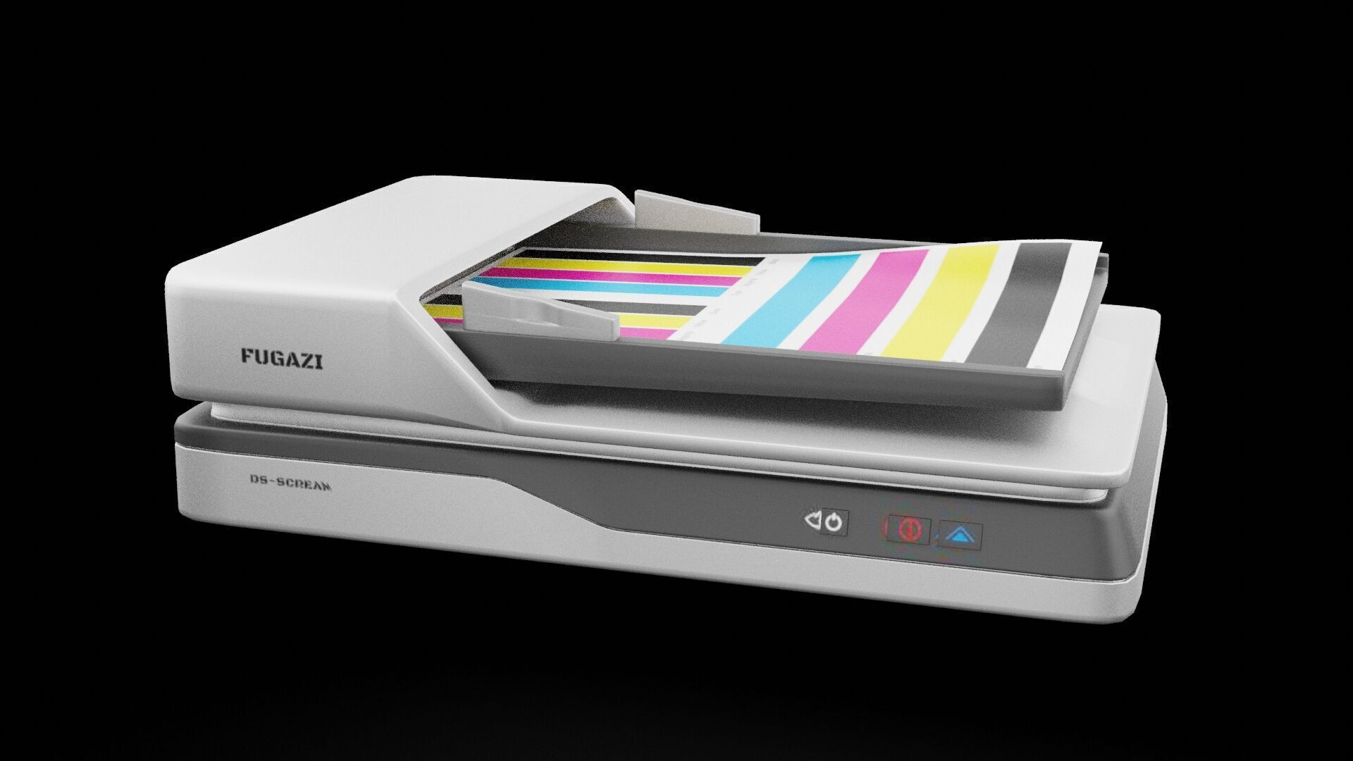 Printer Low-poly 3D model_7