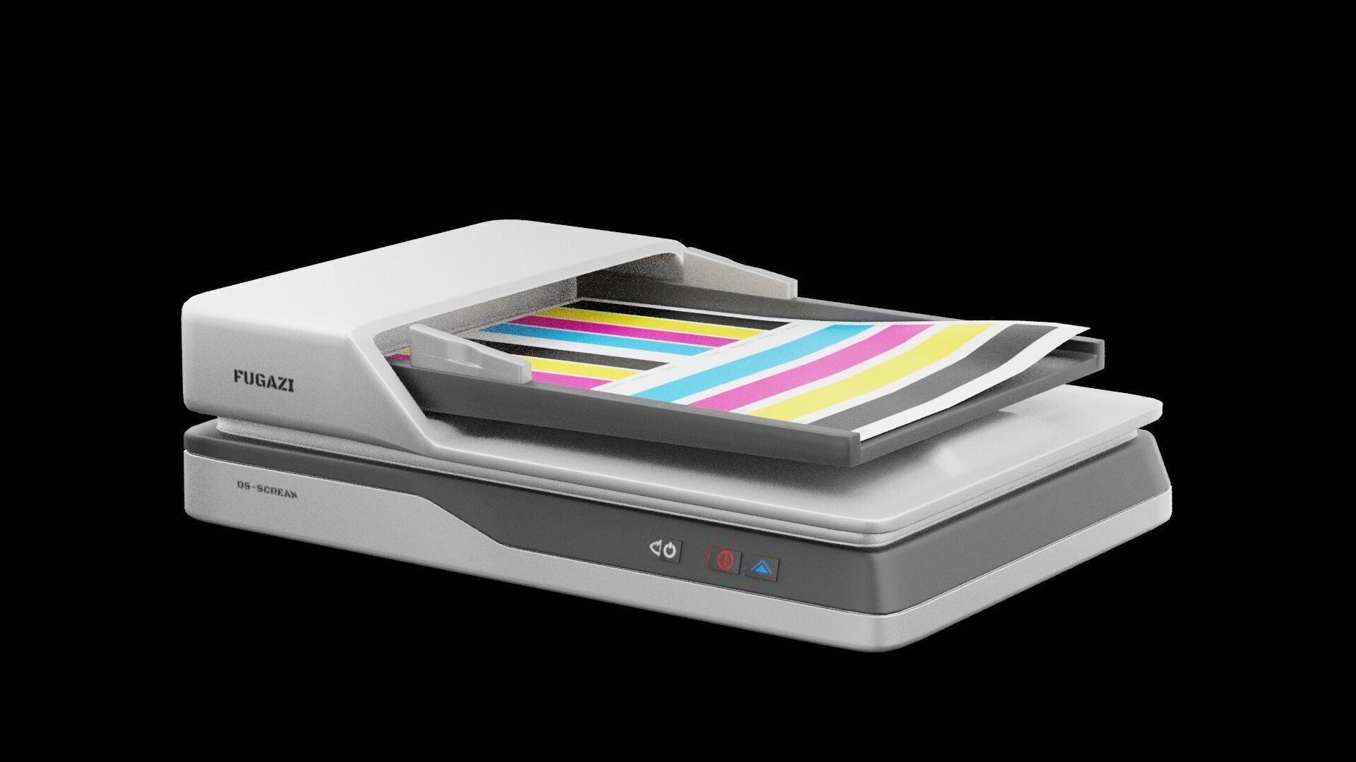 Printer Low-poly 3D model_4