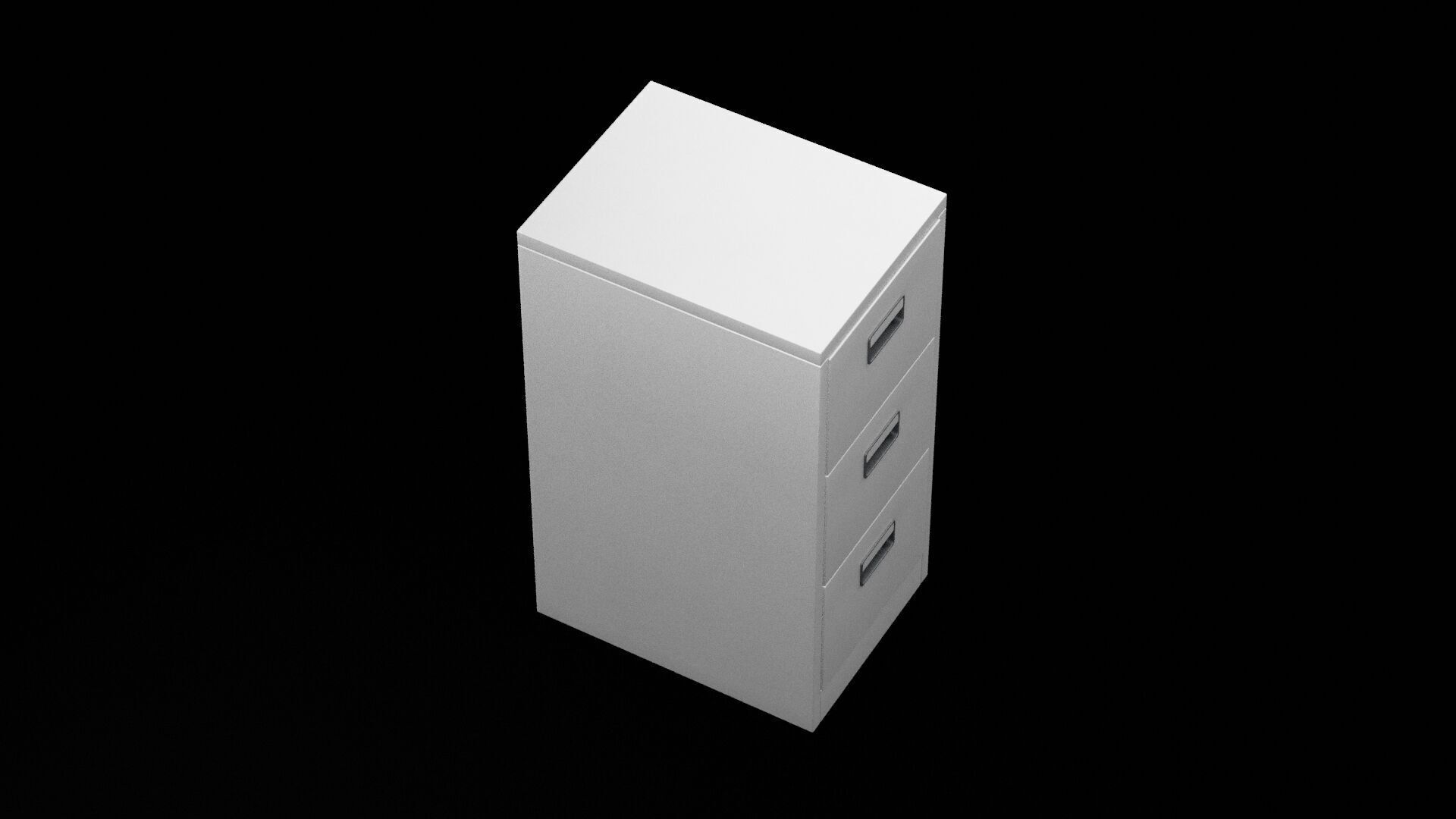 Desk Drawers Low-poly 3D model_2