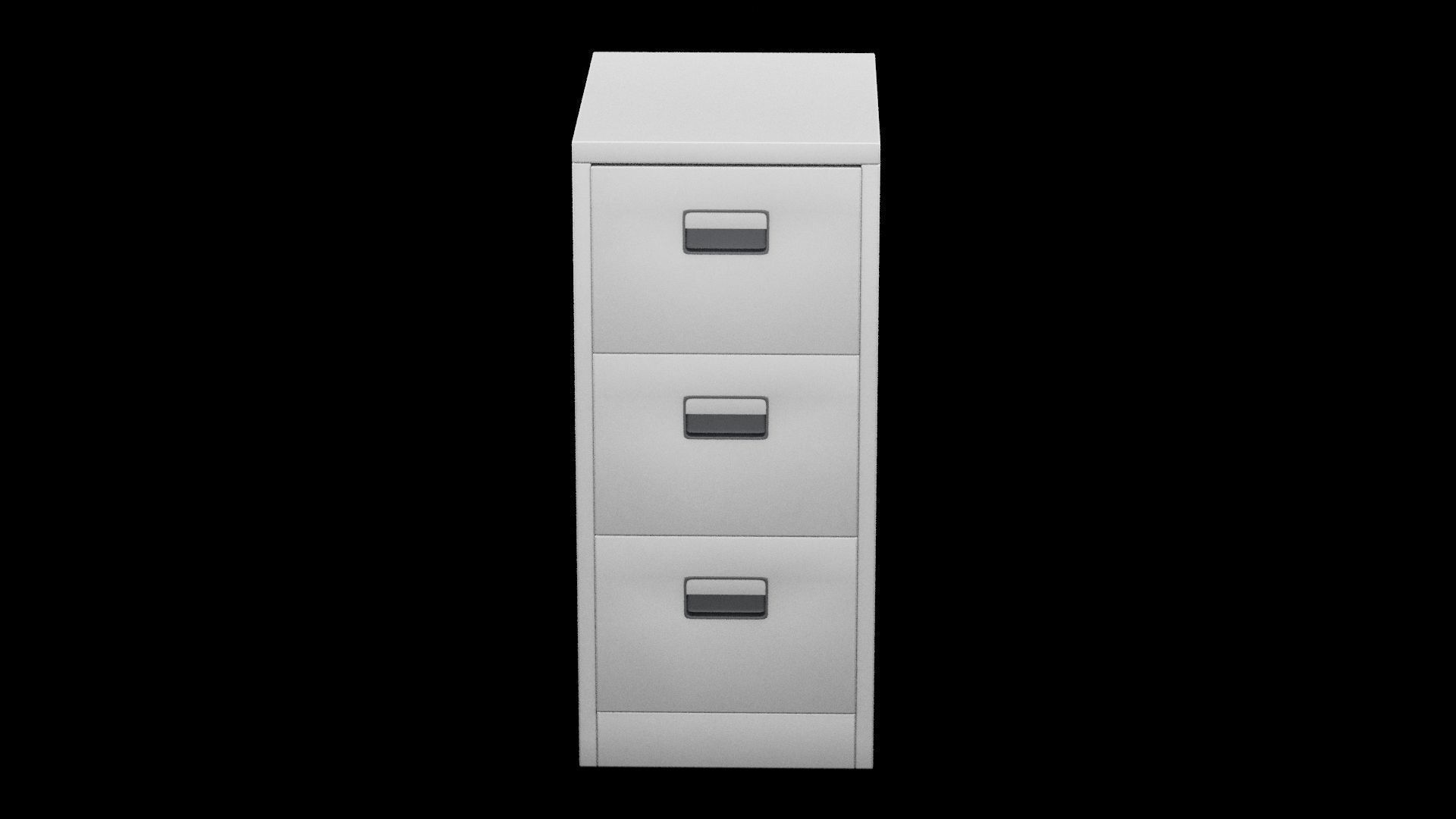 Desk Drawers Low-poly 3D model_1