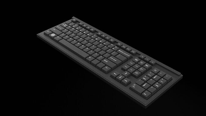 Black Keyboard Low-poly 3D model