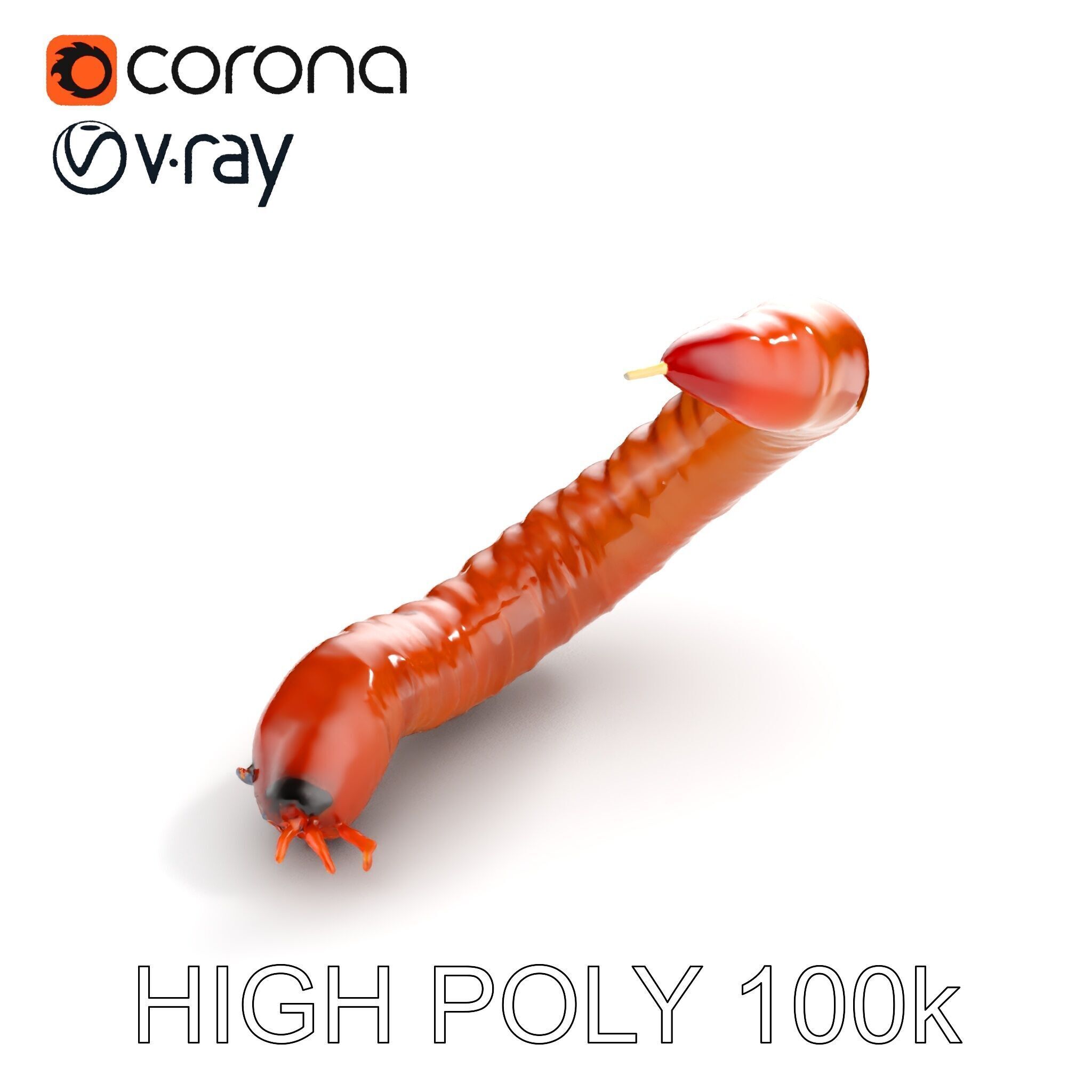 Realistic Centipede Model Pack for D Applications Low-poly 3D model_25