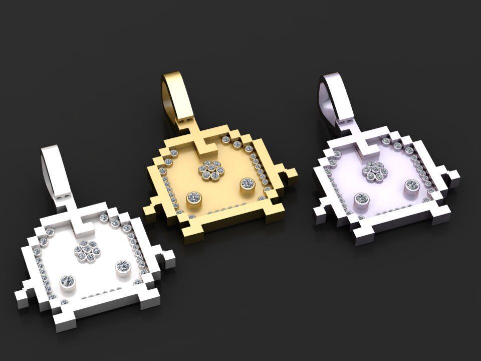 Invader Pendant 3d printable pendant 3D print model_2