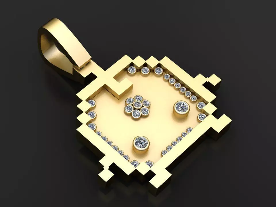 Invader Pendant 3d printable pendant 3D print model_0