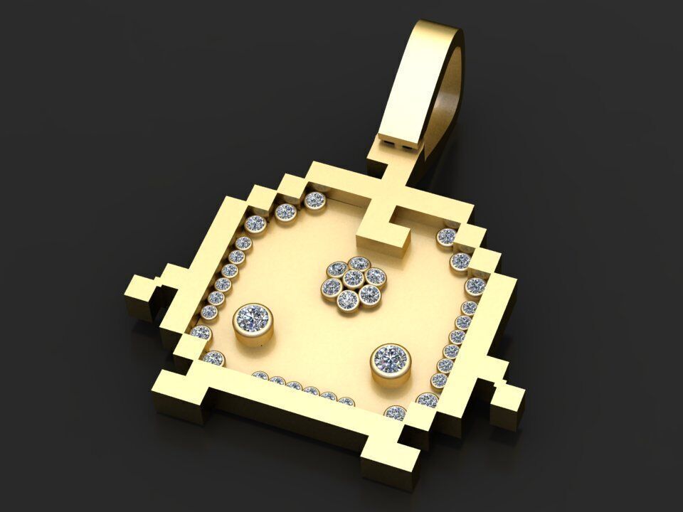 Invader Pendant 3d printable pendant 3D print model_1