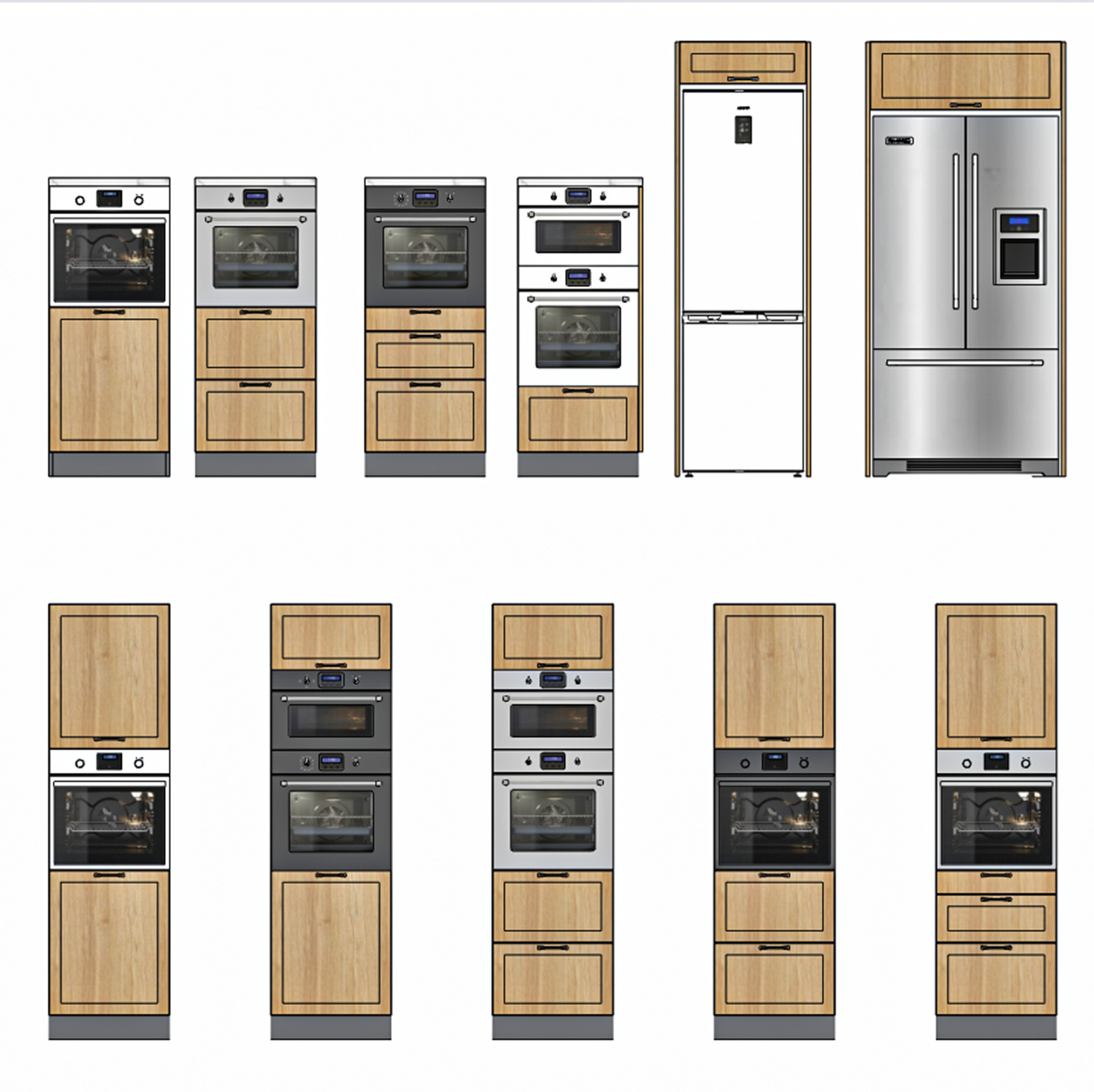 Complete 3D Kitchen Cabinet Pack 3D model_2