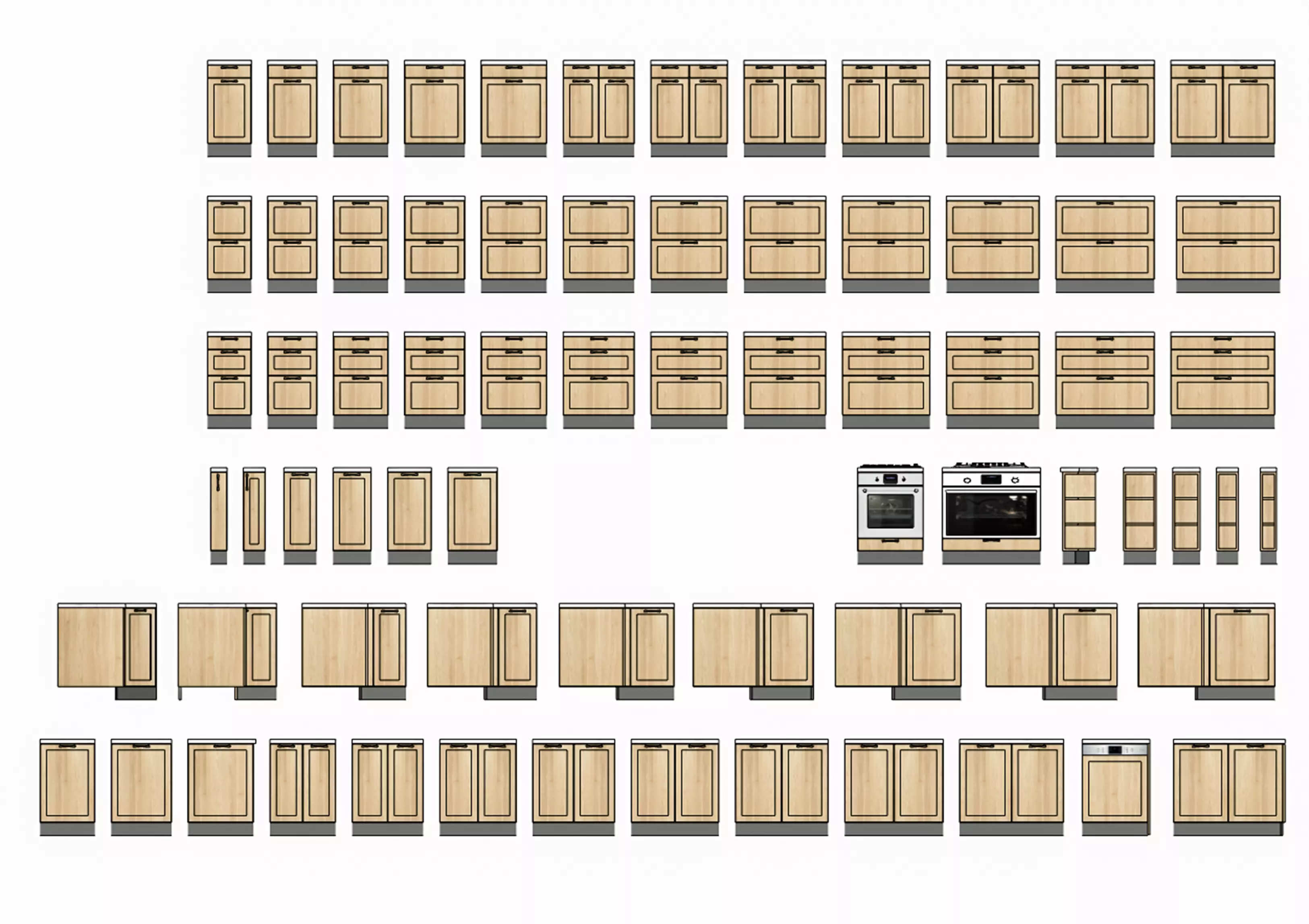 Complete 3D Kitchen Cabinet Pack 3D model_0
