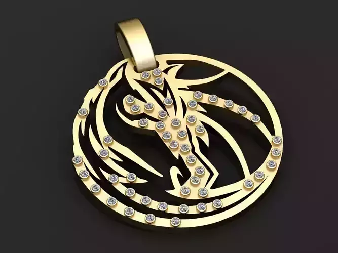  The Wizard Wolf Pendant 3d printable pendant 