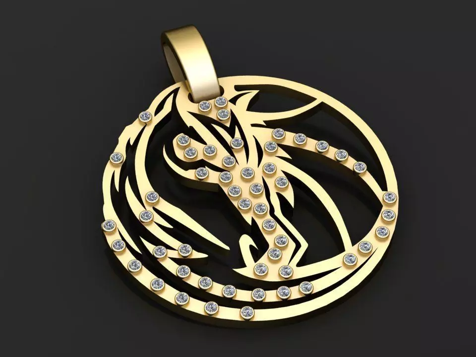 The Wizard Wolf Pendant 3d printable pendant 3D print model