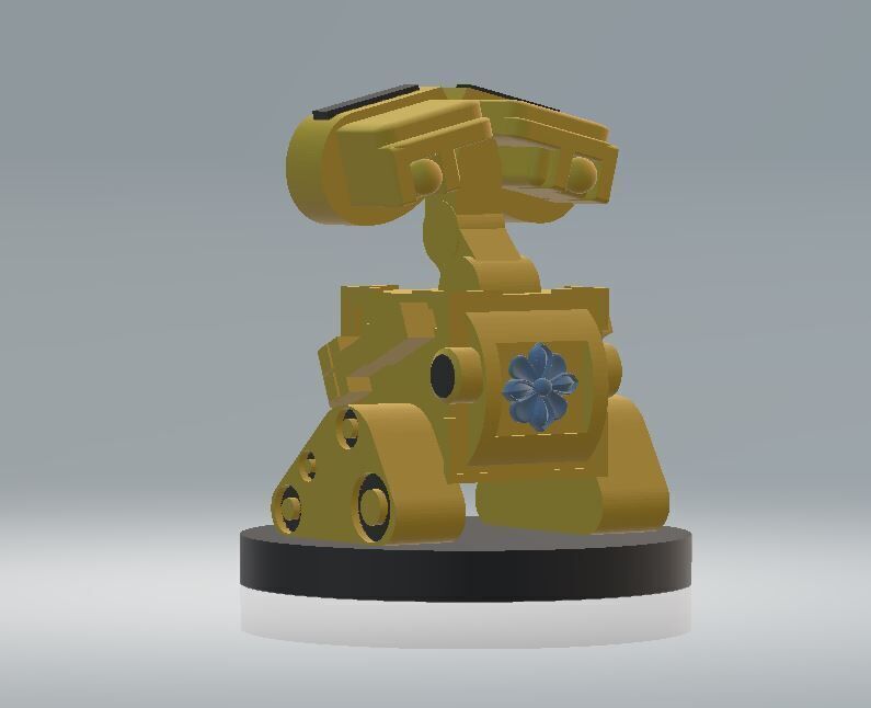 yellow robot design    3D print model_1