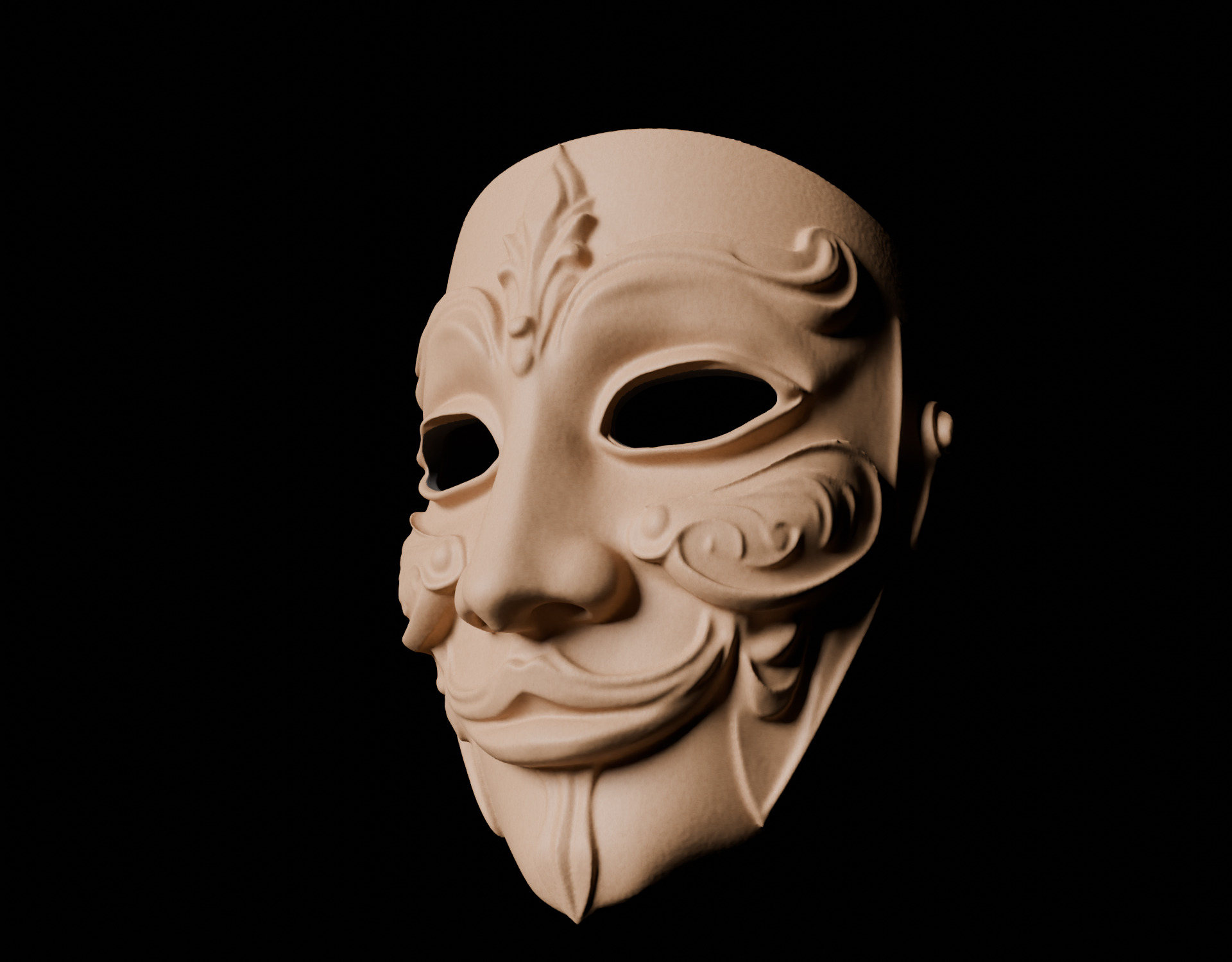 Detailed 3D Face Mask Digital Download for 3D Printing 3D print model_7