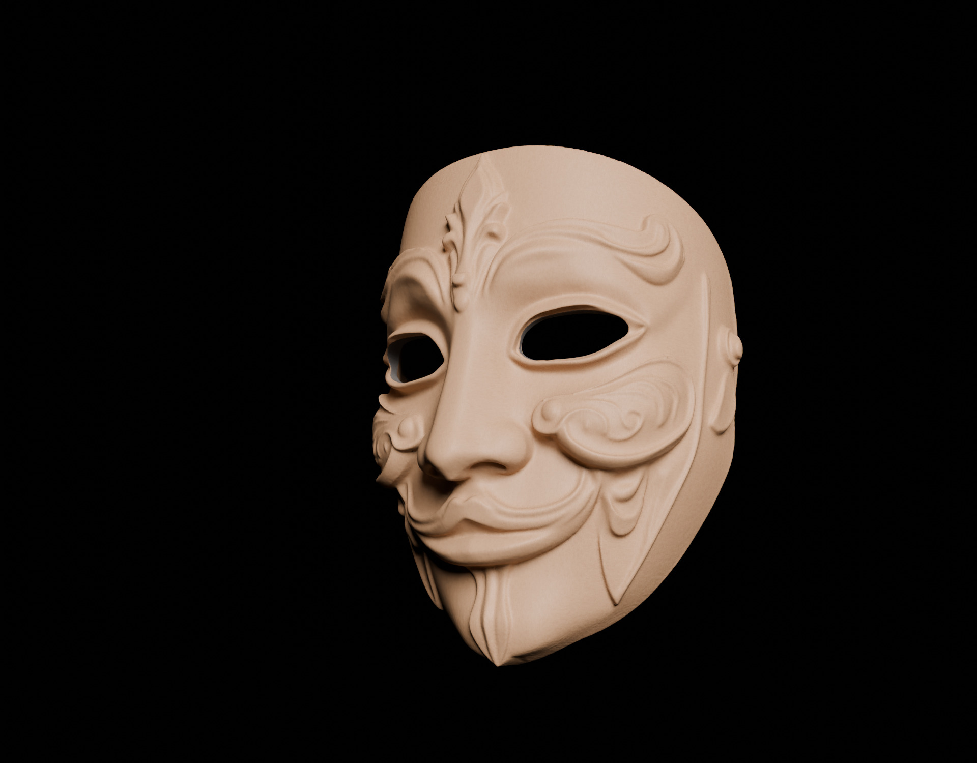 Detailed 3D Face Mask Digital Download for 3D Printing 3D print model_9