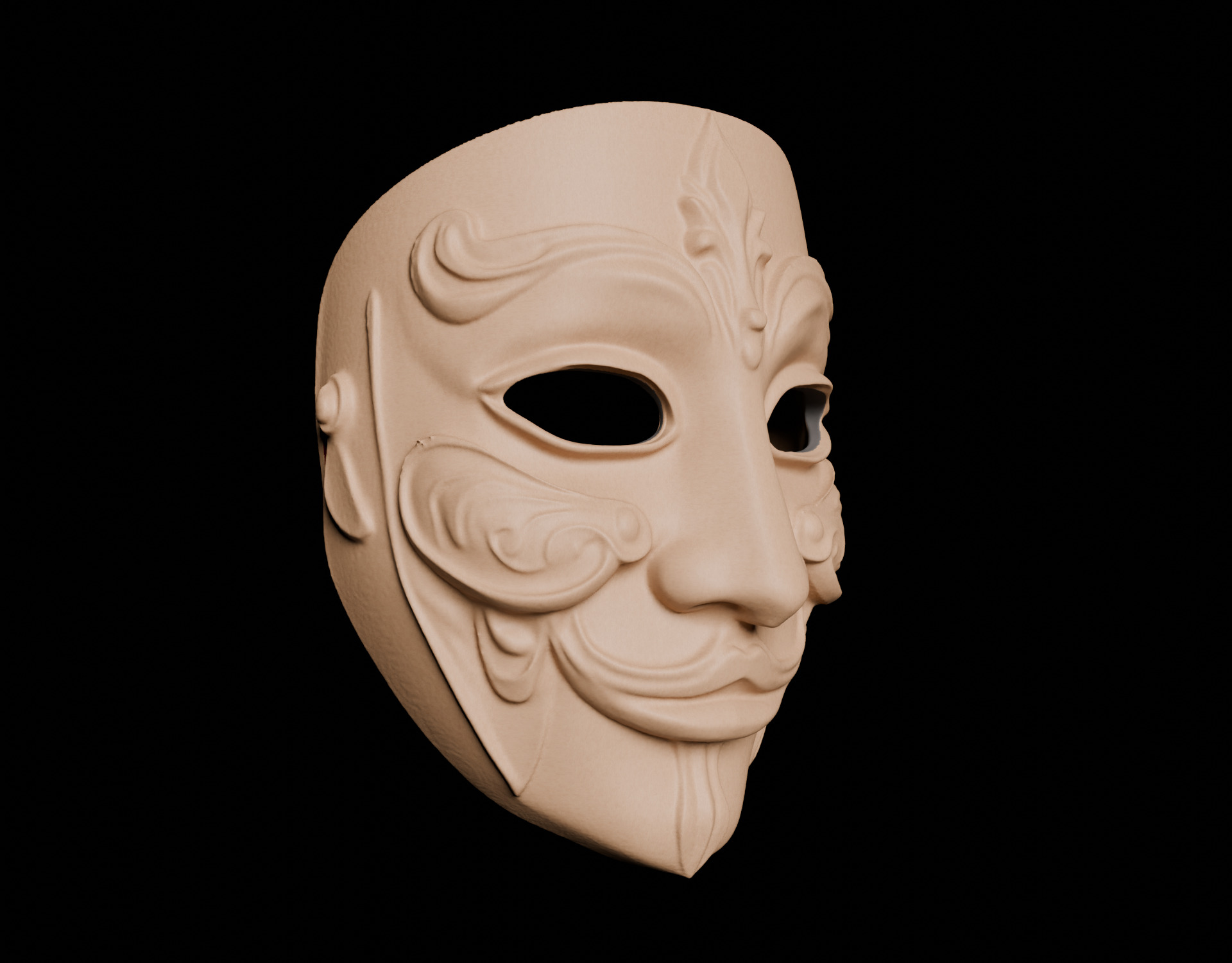 Detailed 3D Face Mask Digital Download for 3D Printing 3D print model_6