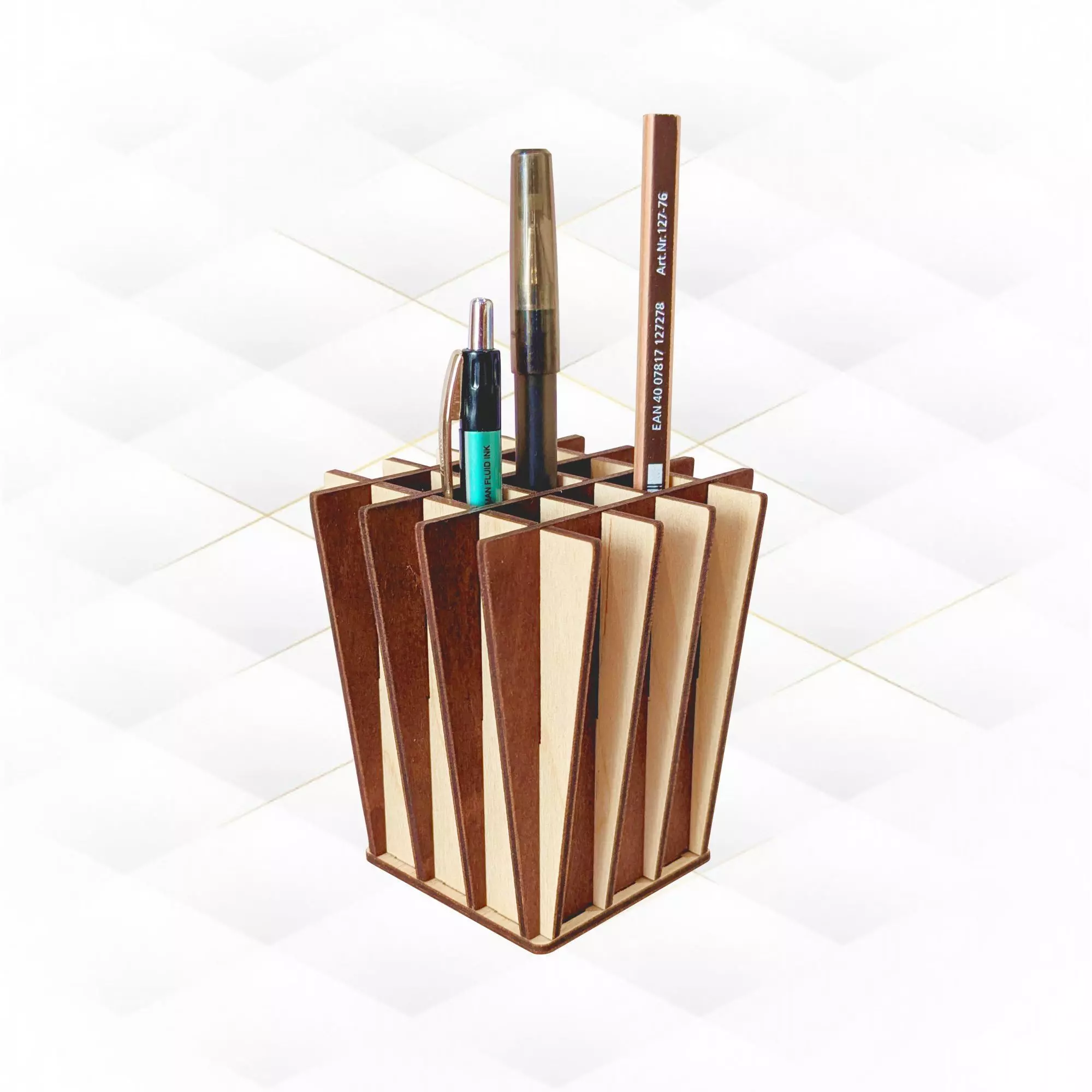 Gift stand holder for pen or pencils laser cut design 3D print model