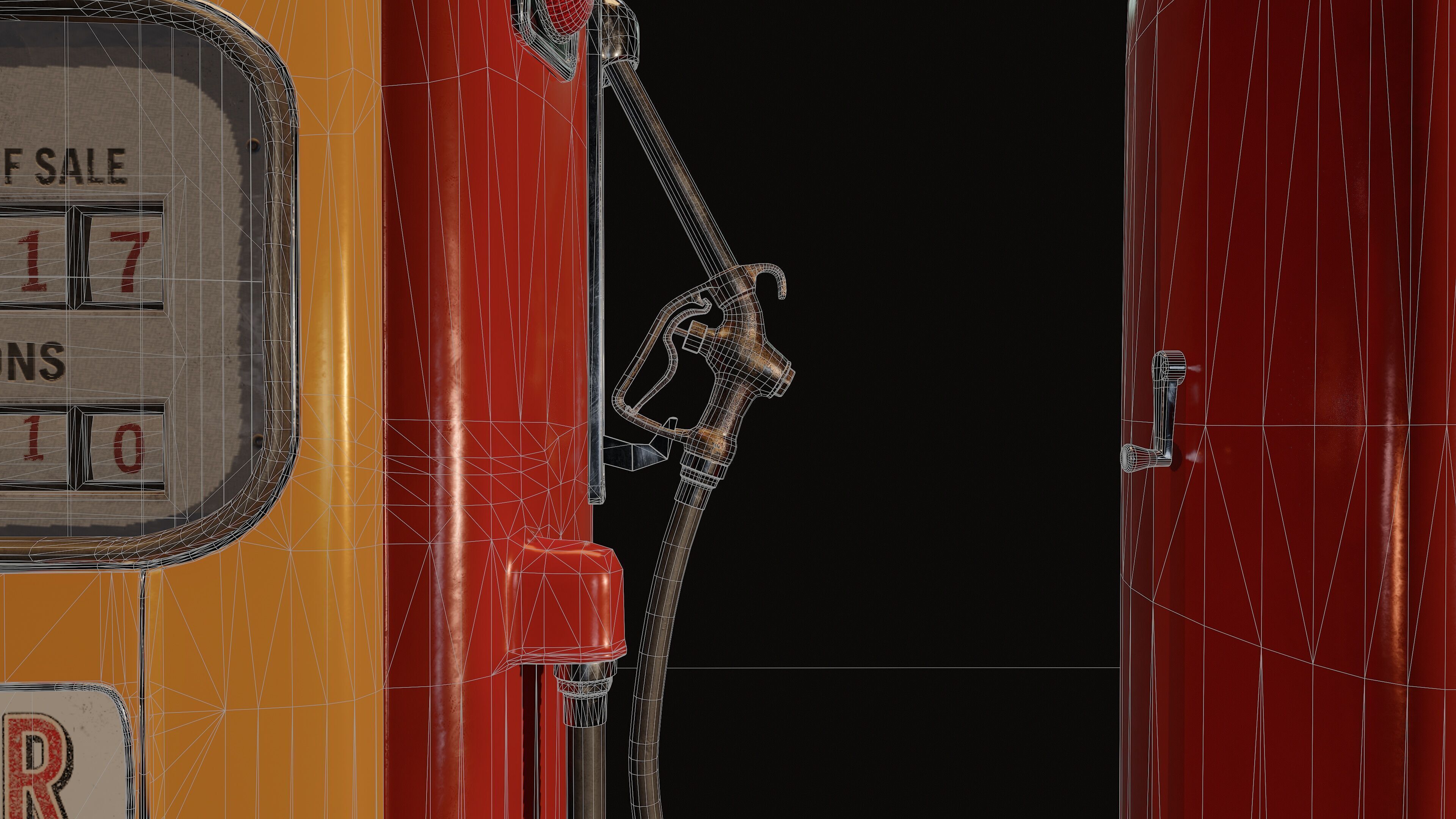 Vintage Gas Pump  Low-Poly 3D model_11