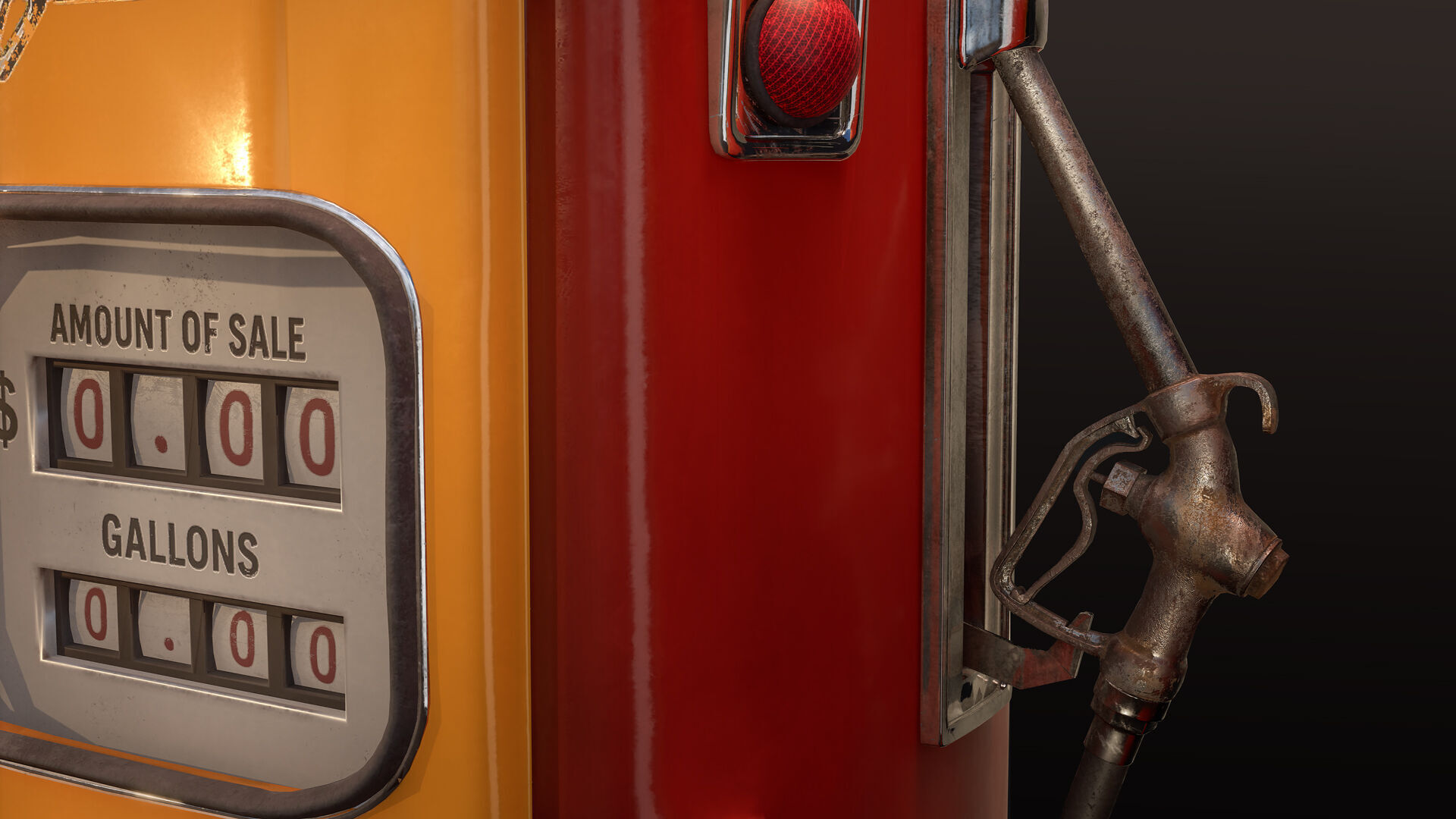 Vintage Gas Pump  Low-Poly 3D model_6