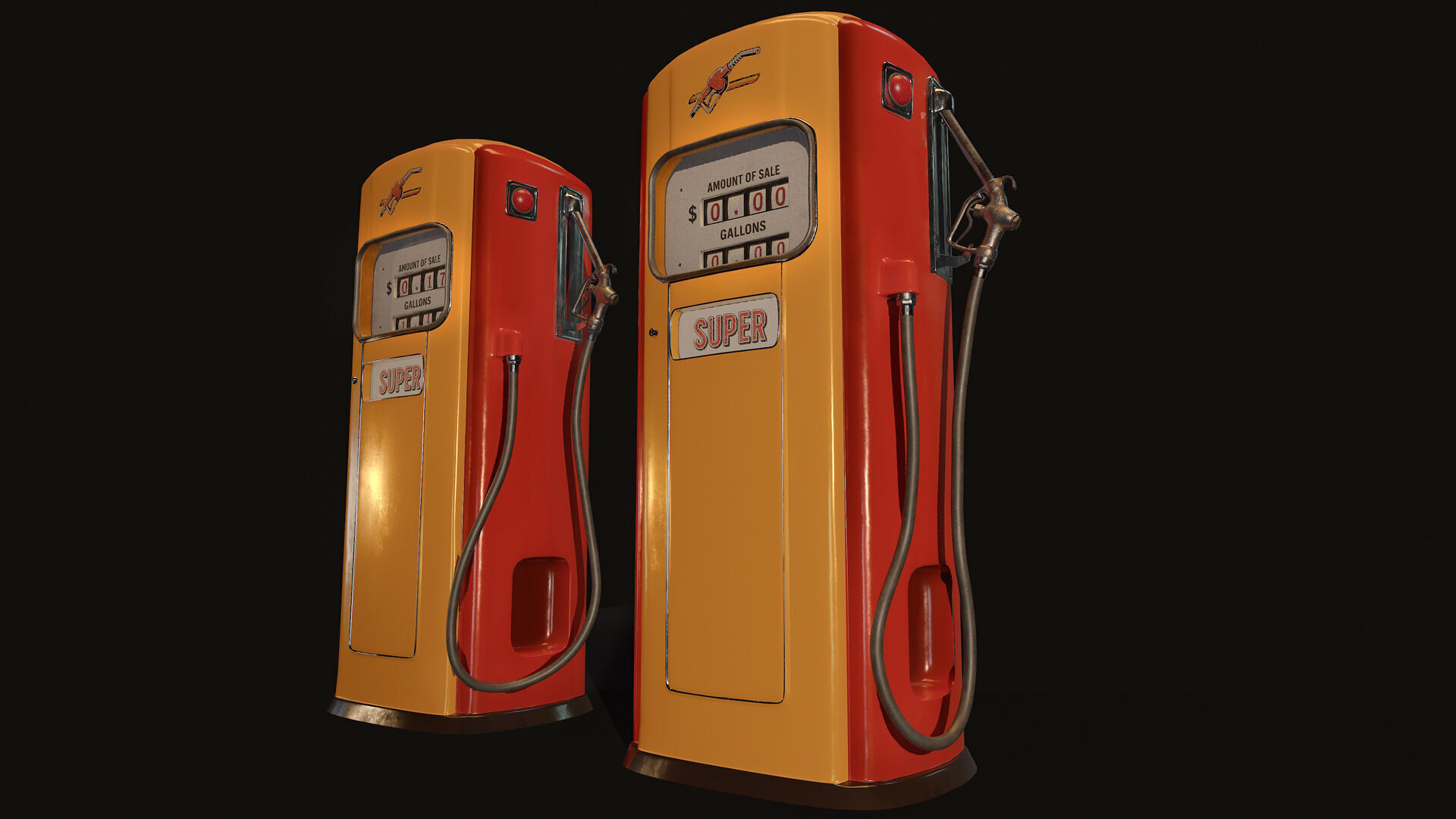 Vintage Gas Pump  Low-Poly 3D model_8