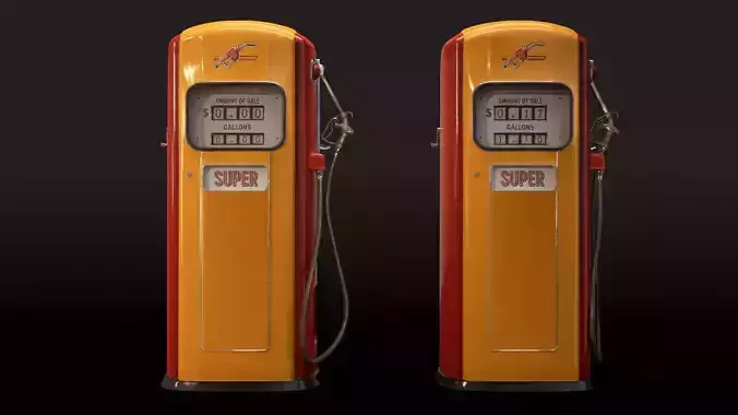 Vintage Gas Pump  Low-Poly 3D model