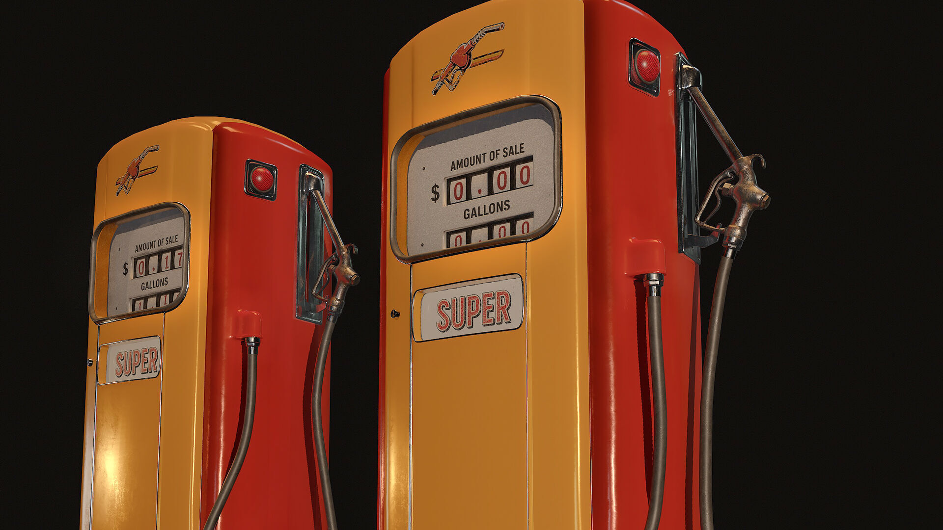 Vintage Gas Pump  Low-Poly 3D model_10