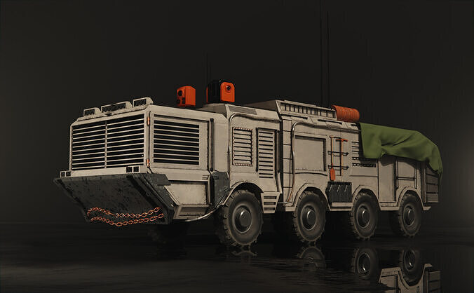 Military reconnaissance truck Low-poly 3D model