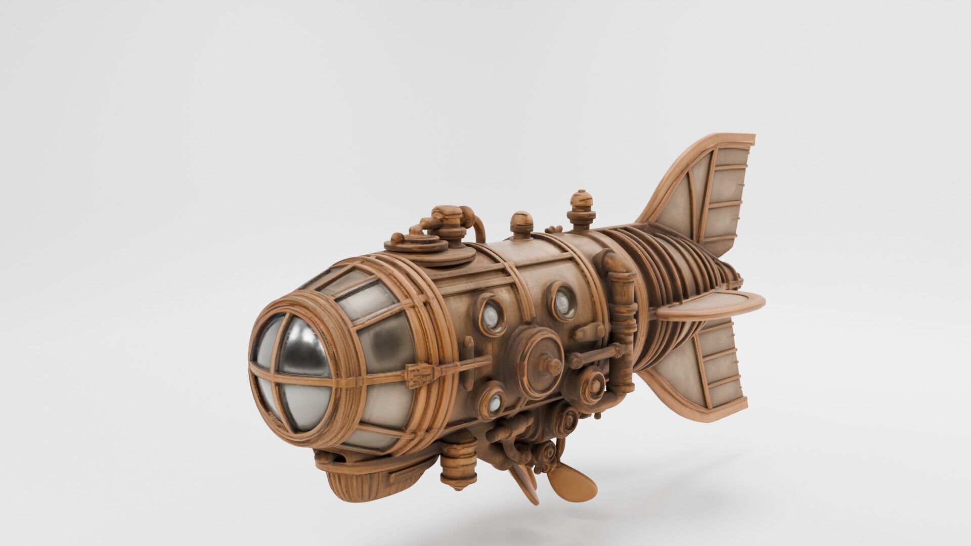 Steampunk Vehicle Kit stylized Low-poly 3D model_2
