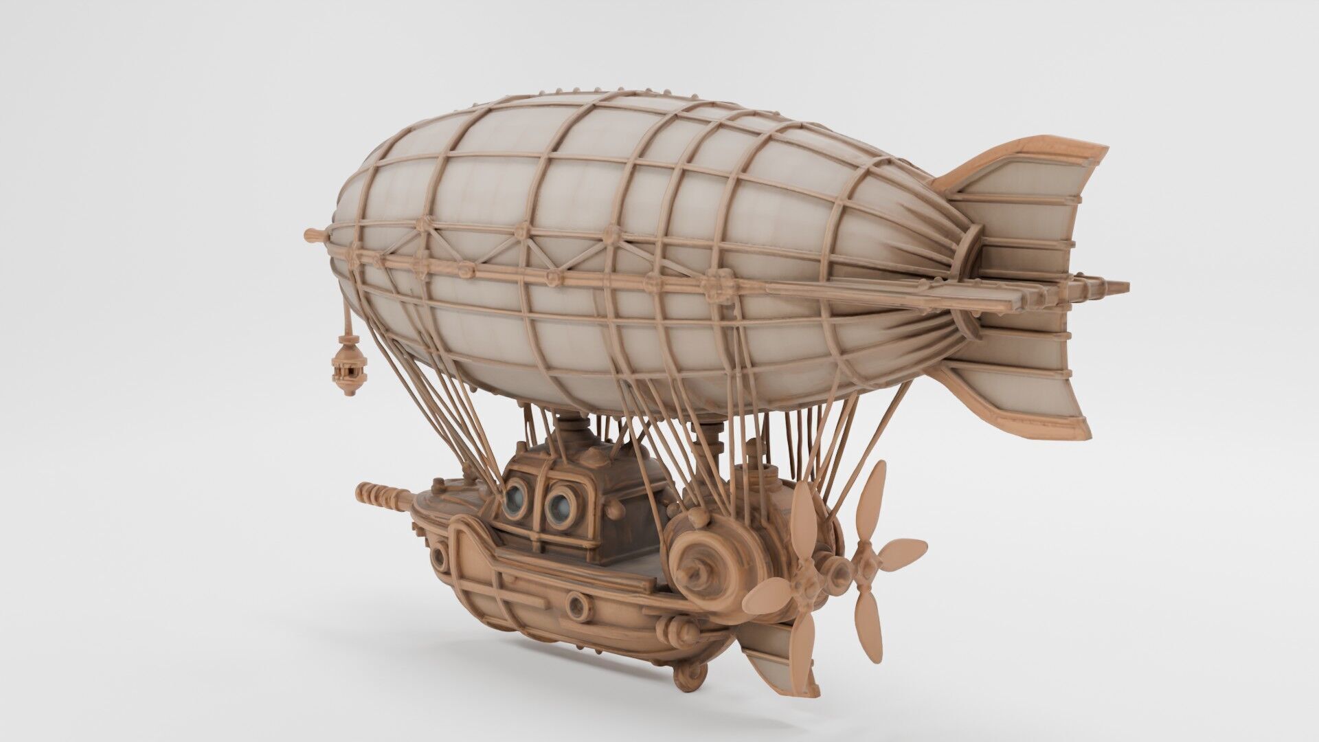 Steampunk Vehicle Kit stylized Low-poly 3D model_3