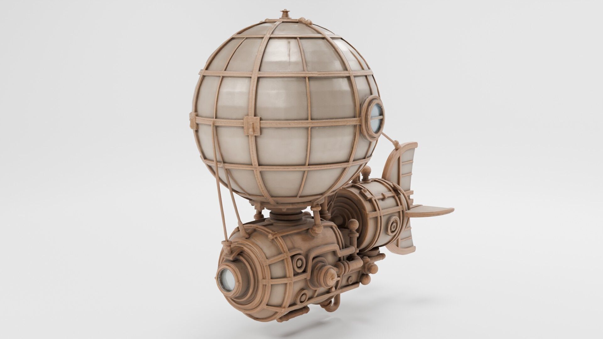 Steampunk Vehicle Kit stylized Low-poly 3D model_1