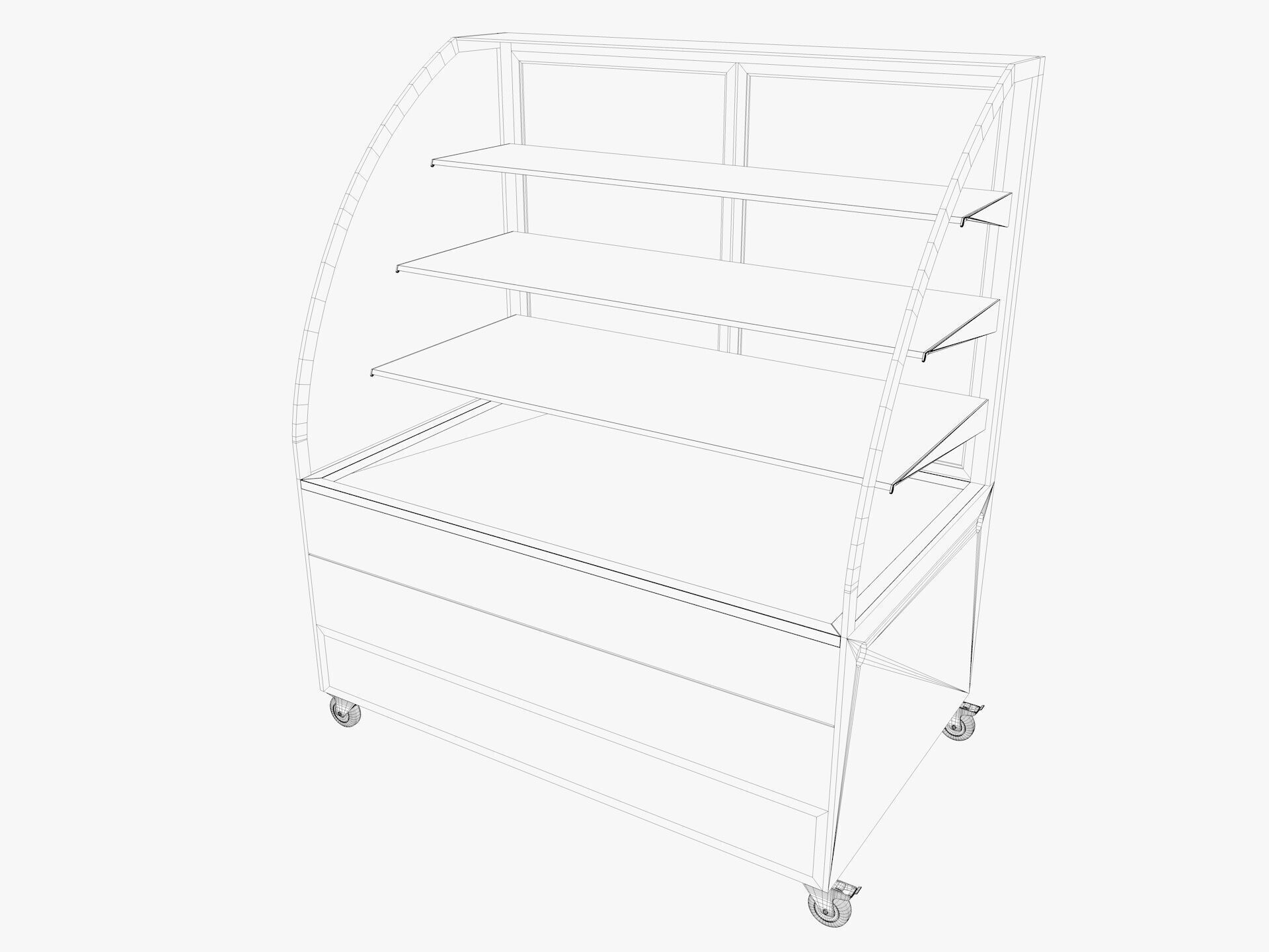 Supermarket Freezer Refrigirator 2 Low-poly 3D model_9