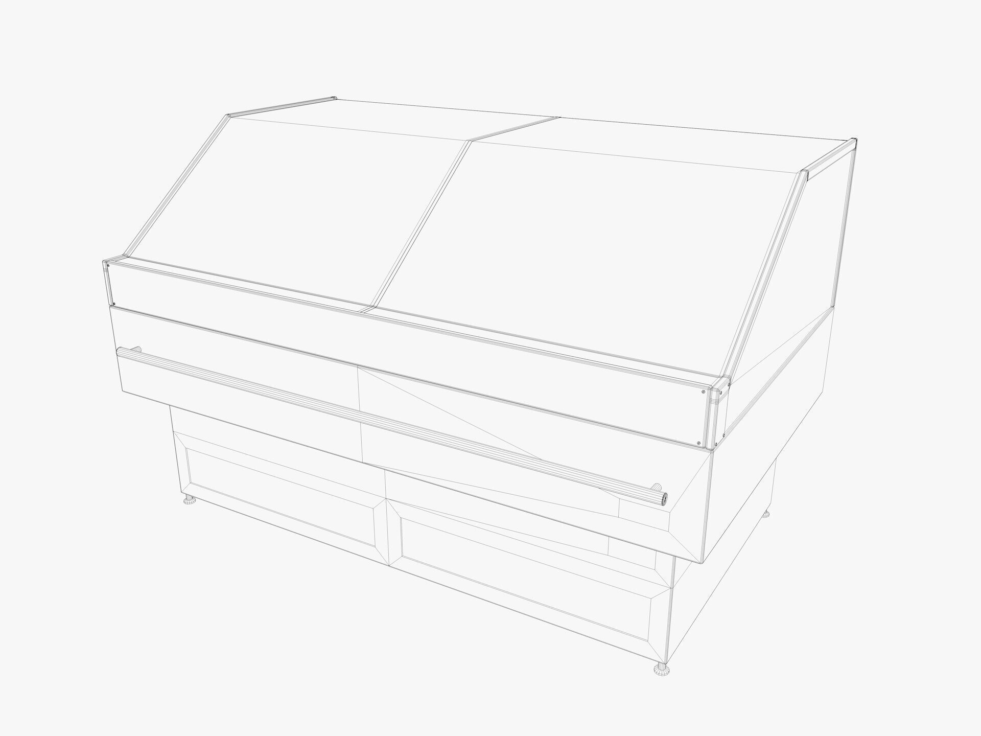 Supermarket Freezer Refrigirator 2 Low-poly 3D model_5