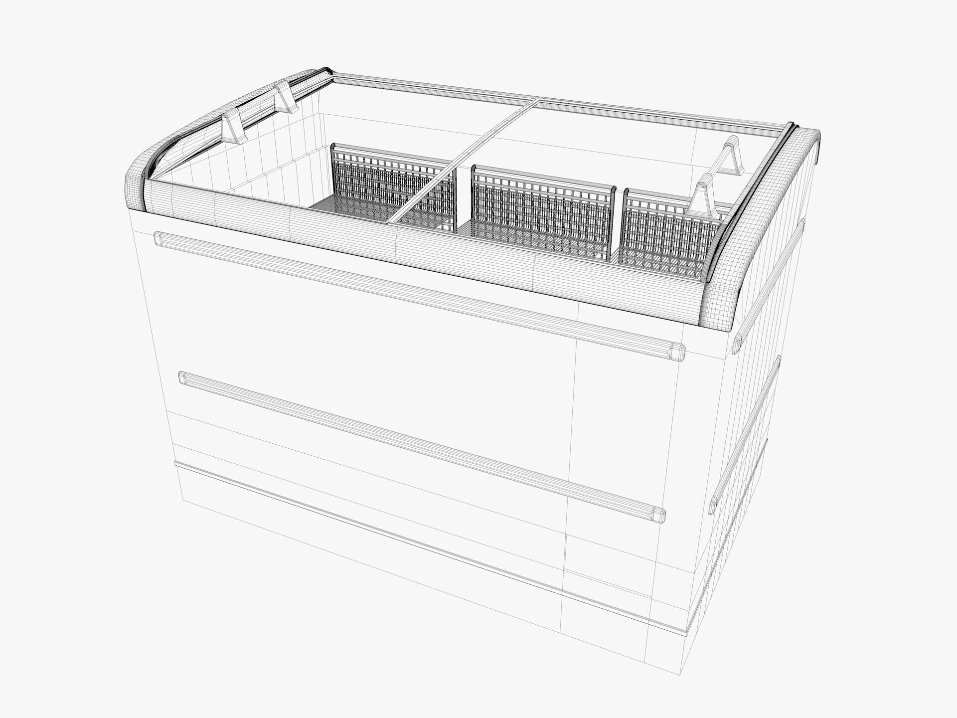 Supermarket Freezer Refrigirator 2 Low-poly 3D model_13