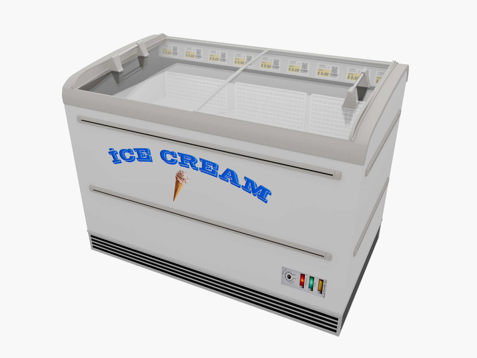 Supermarket Freezer Refrigirator 2 Low-poly 3D model_12