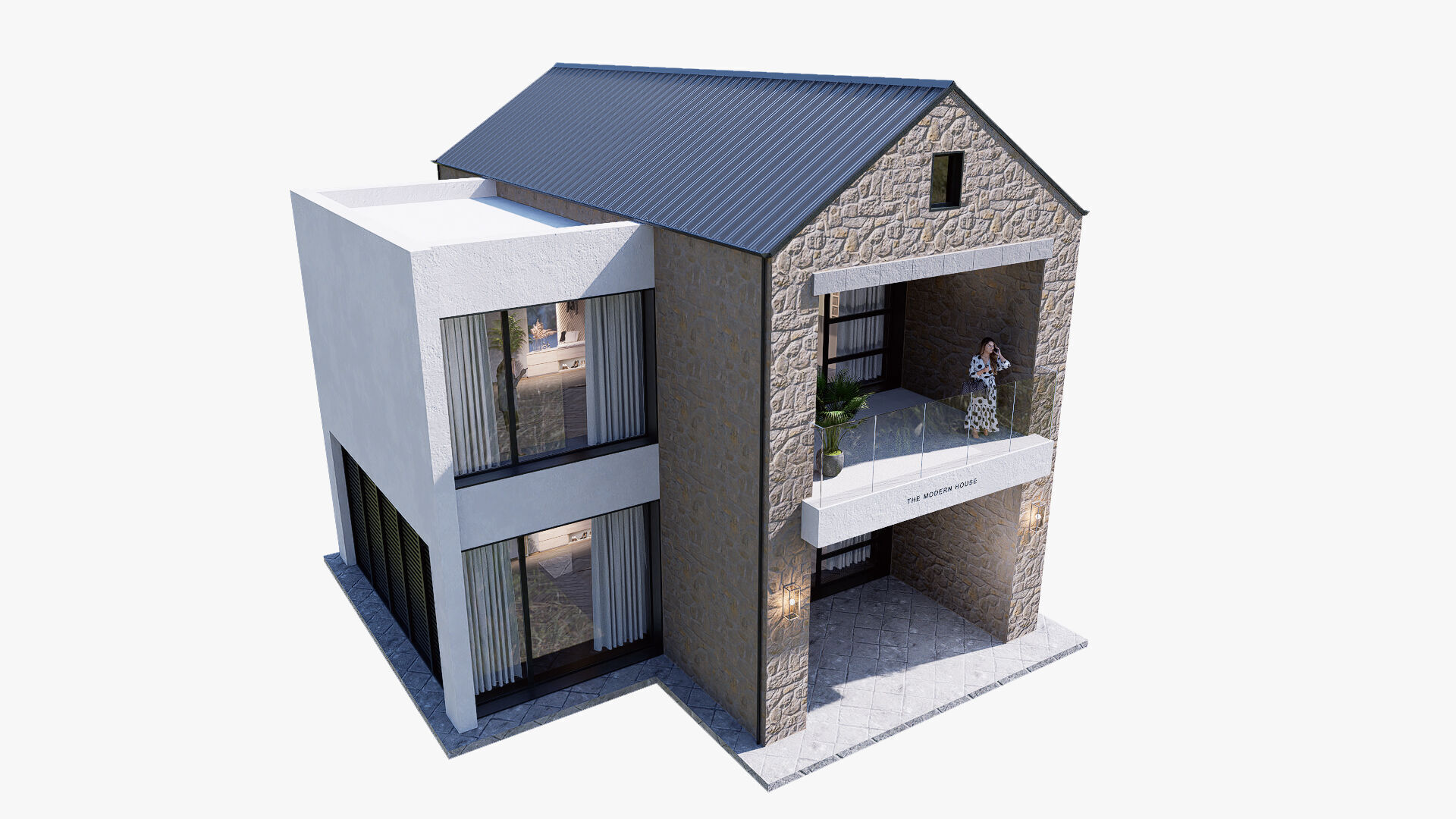 house Low-poly 3D model_4