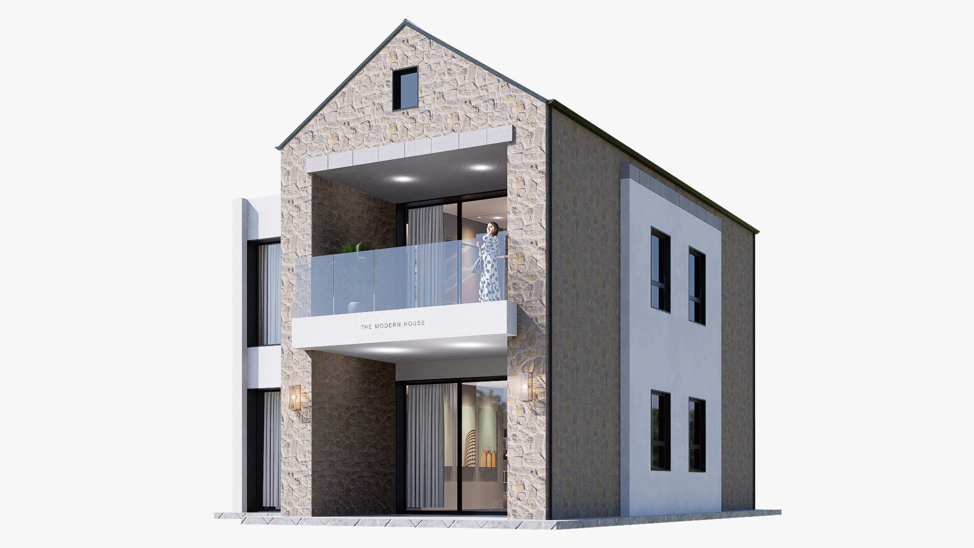 house Low-poly 3D model_2