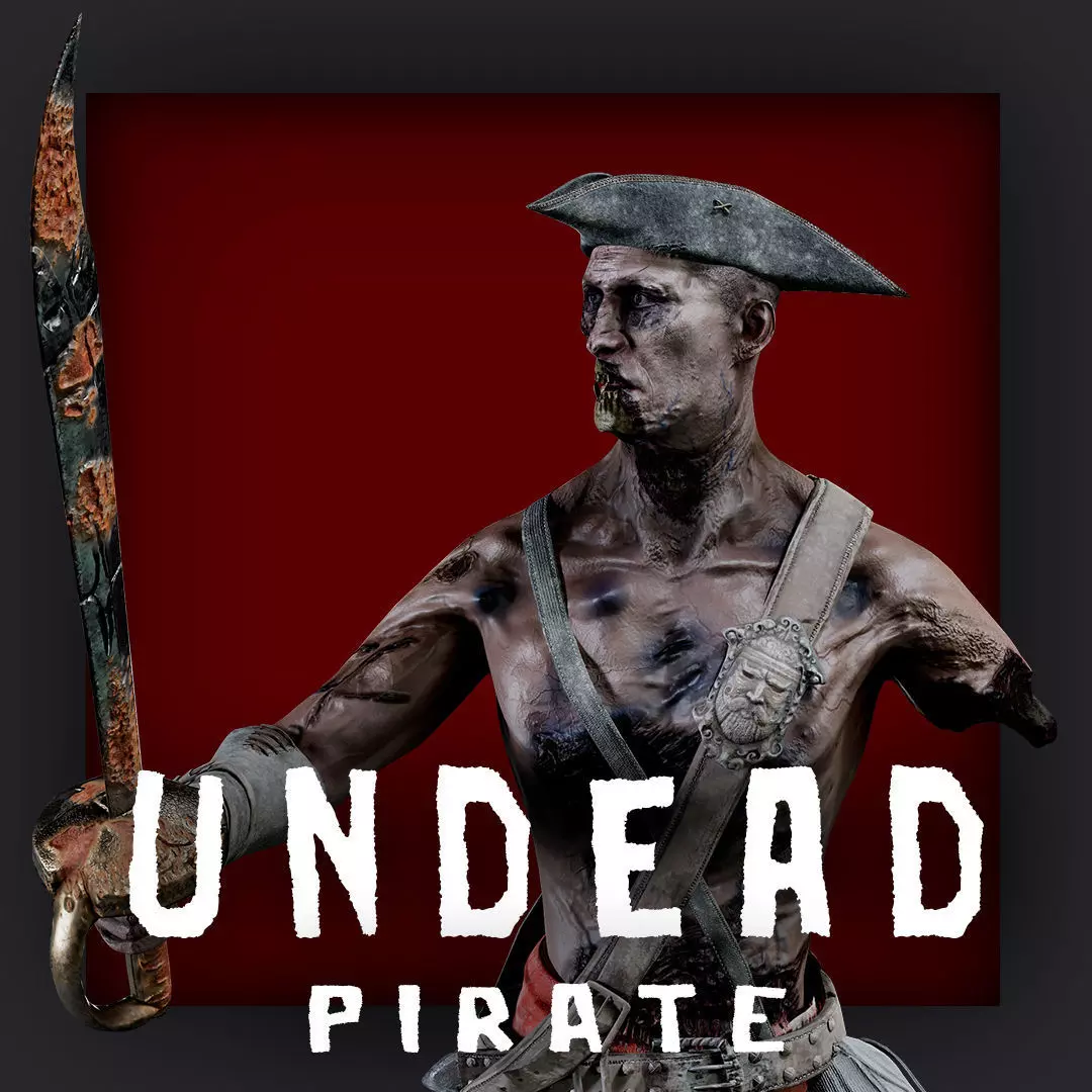 PIRATE UNDEAD 1 Low-poly 3D model