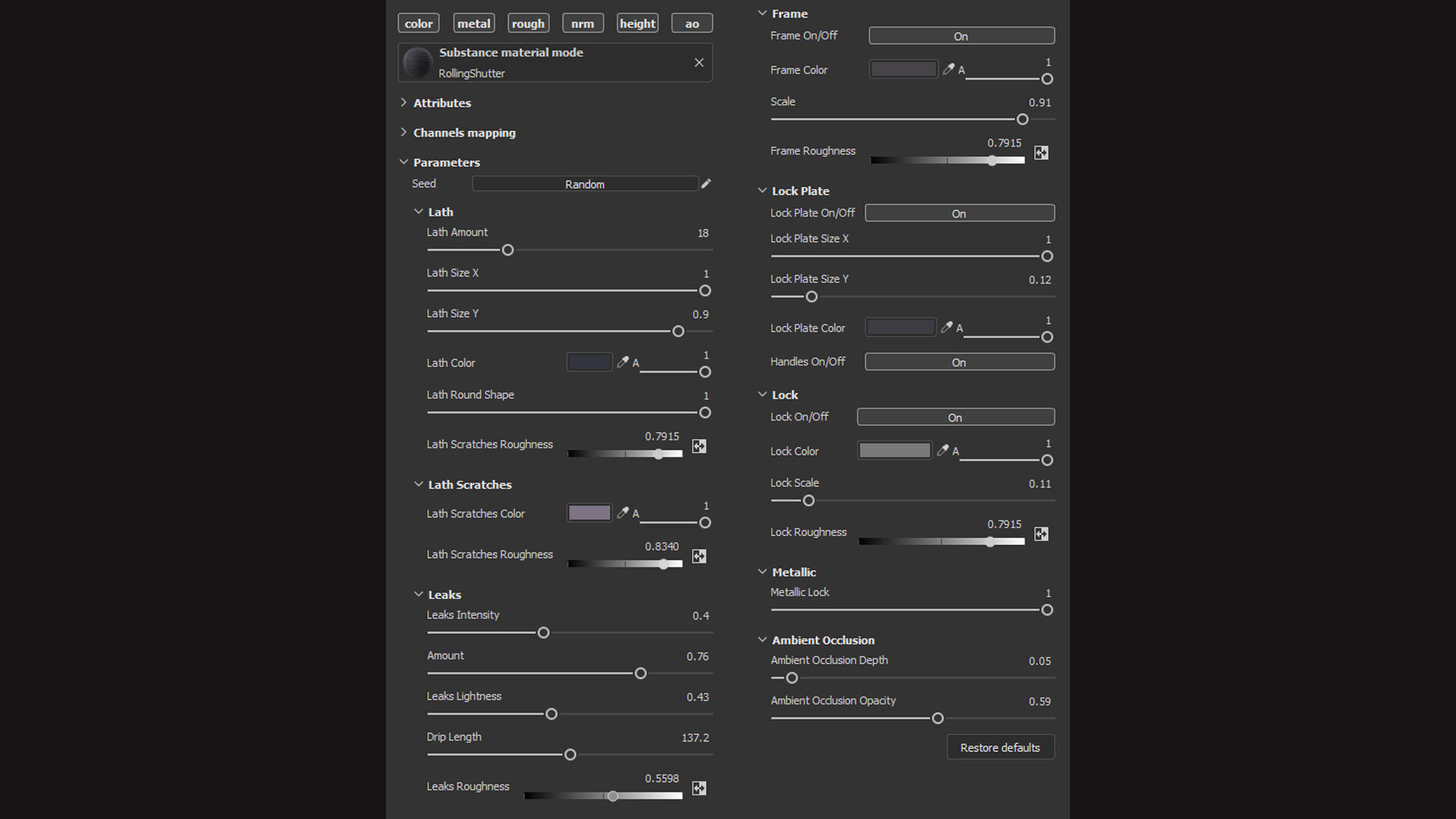 Rolling Shutter Substance PBR material and textures Texture_1