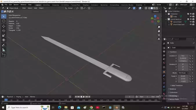 low poly sword
