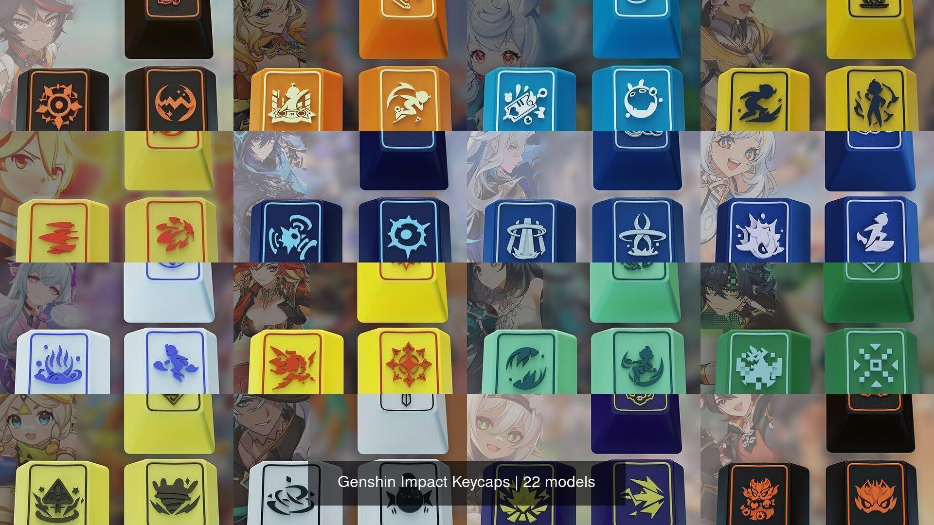 Genshin Impact Keycaps 3D Model Collection_5