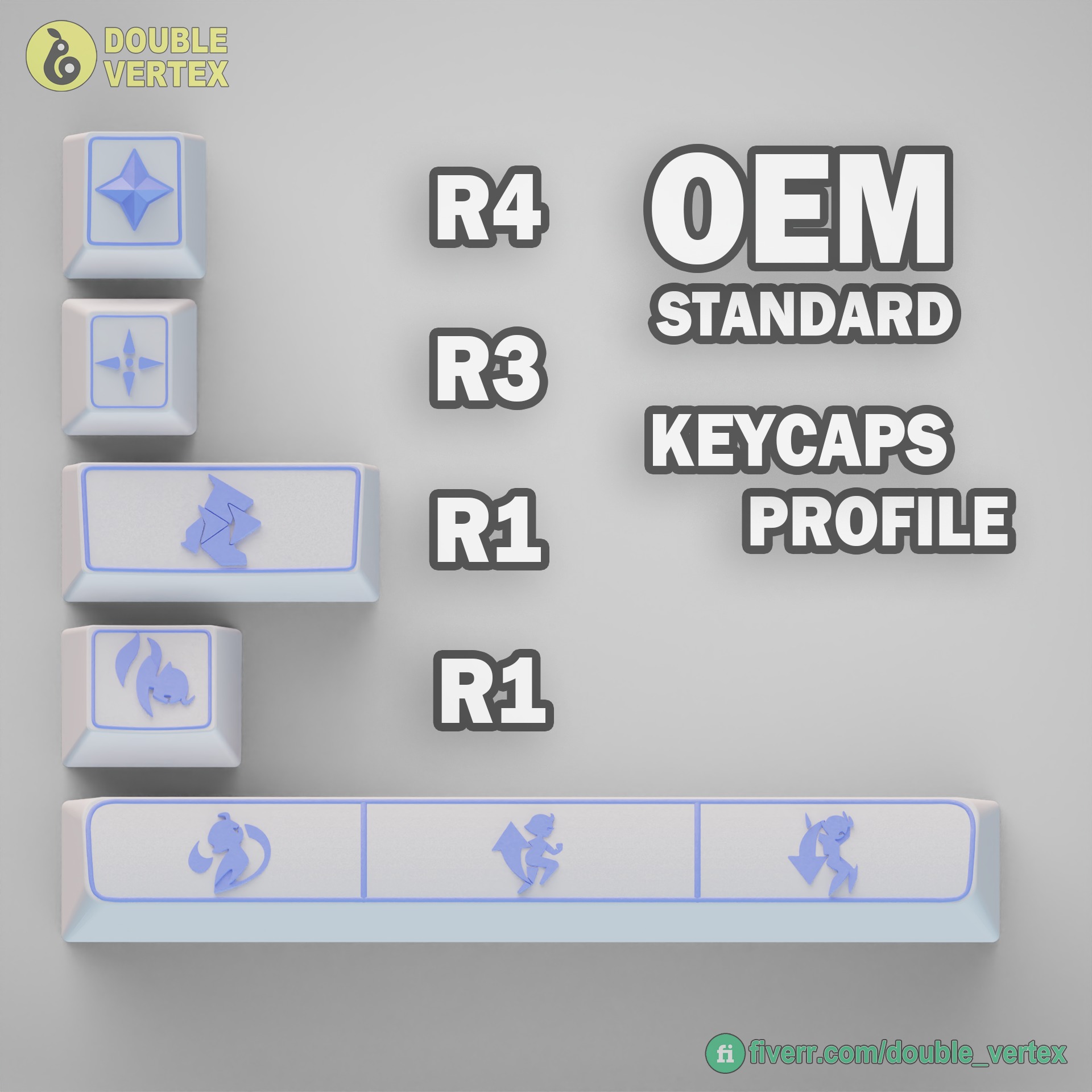 Genshin Impact Keycaps 3D Model Collection_3