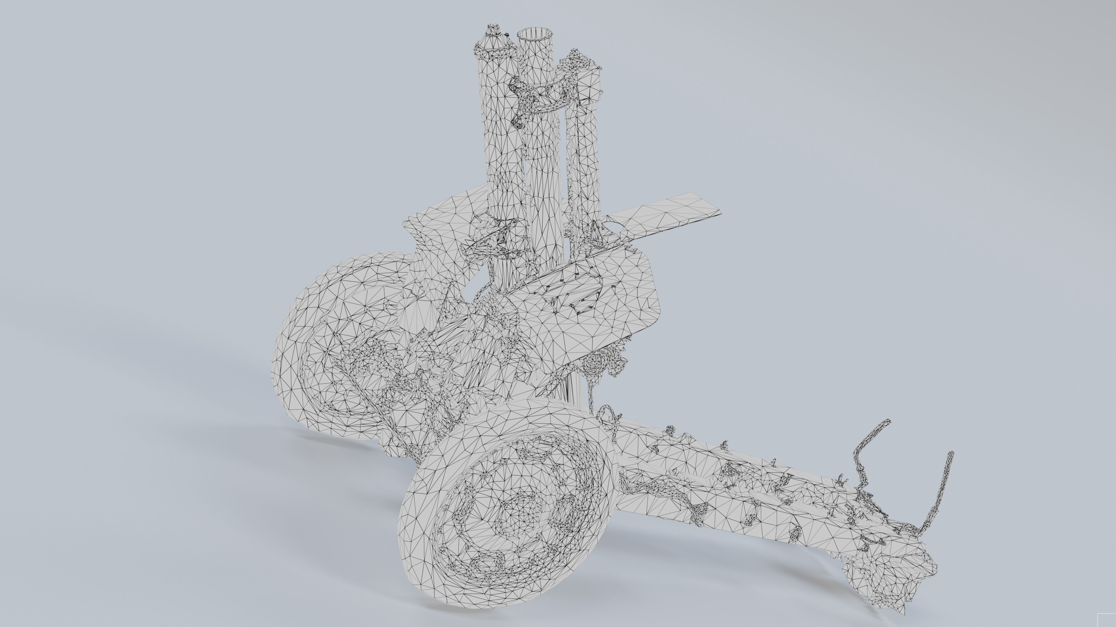 Photogrammetry Anti-aircraft Low-poly 3D model_5