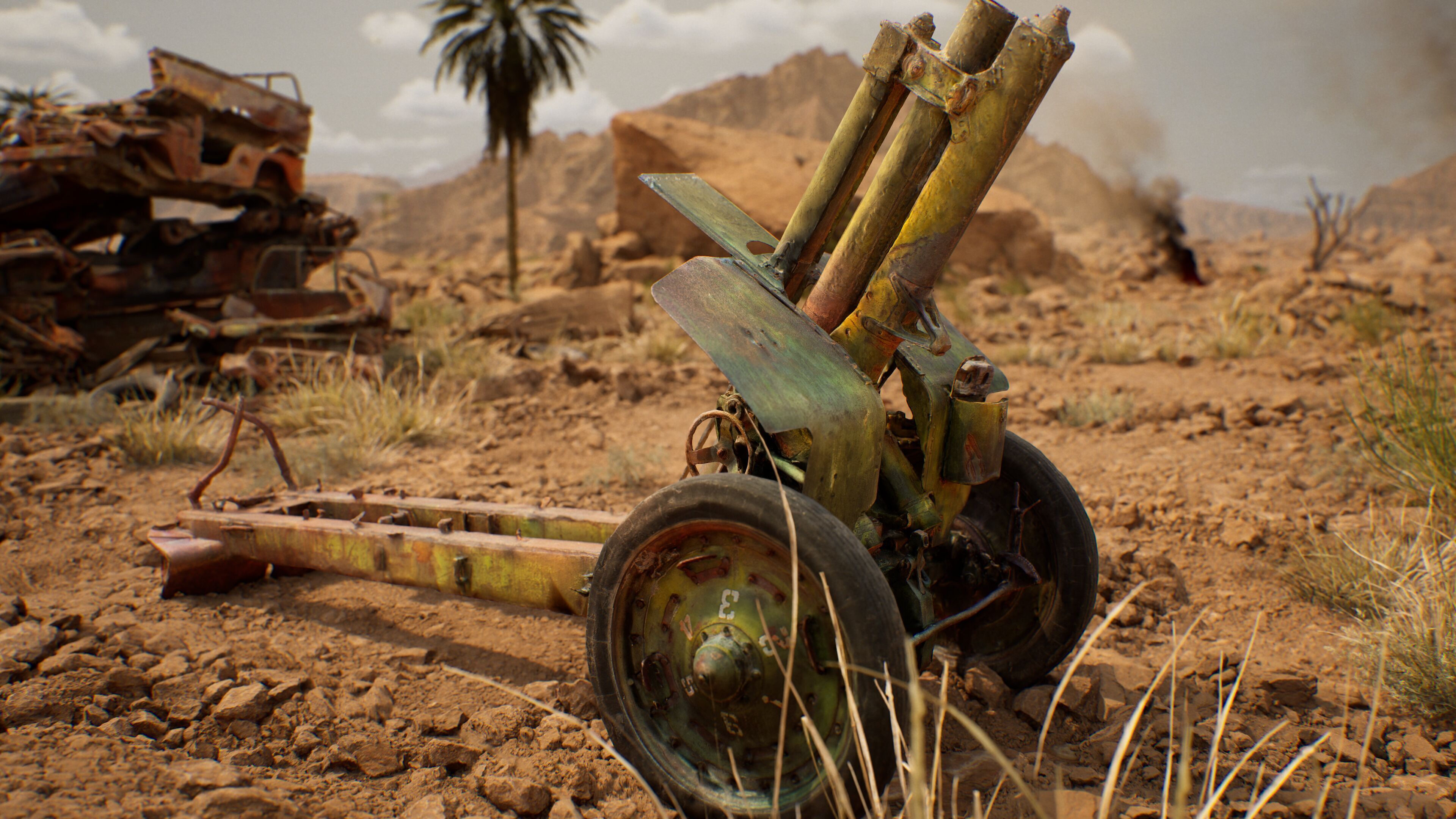 Photogrammetry Anti-aircraft Low-poly 3D model_7