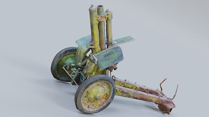 Photogrammetry Anti-aircraft Low-poly 3D model
