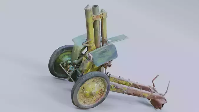 Photogrammetry Anti-aircraft Low-poly 3D model
