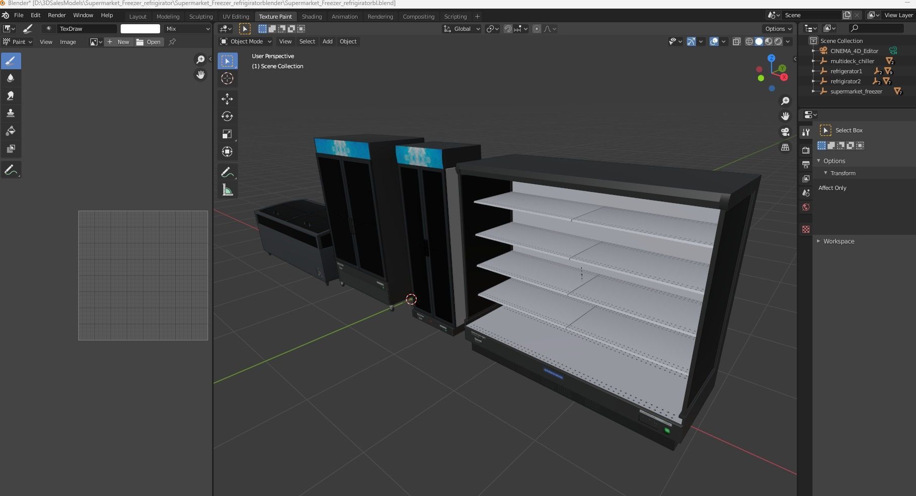  Supermarket Freezer Refrigirator pack 3D Model Collection_21