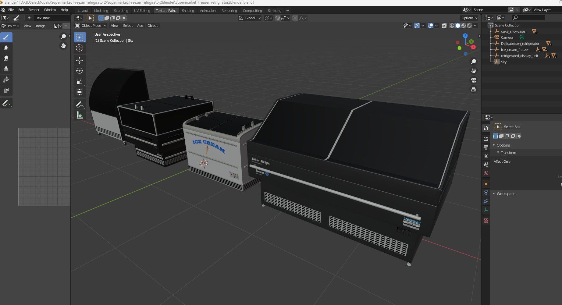  Supermarket Freezer Refrigirator pack 3D Model Collection_24