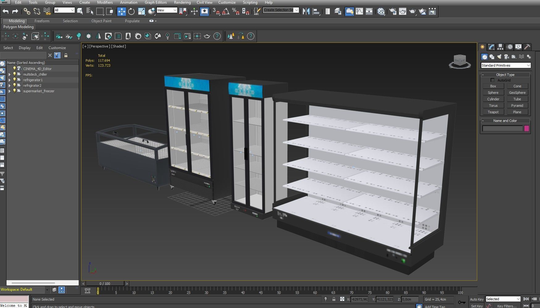  Supermarket Freezer Refrigirator pack 3D Model Collection_23