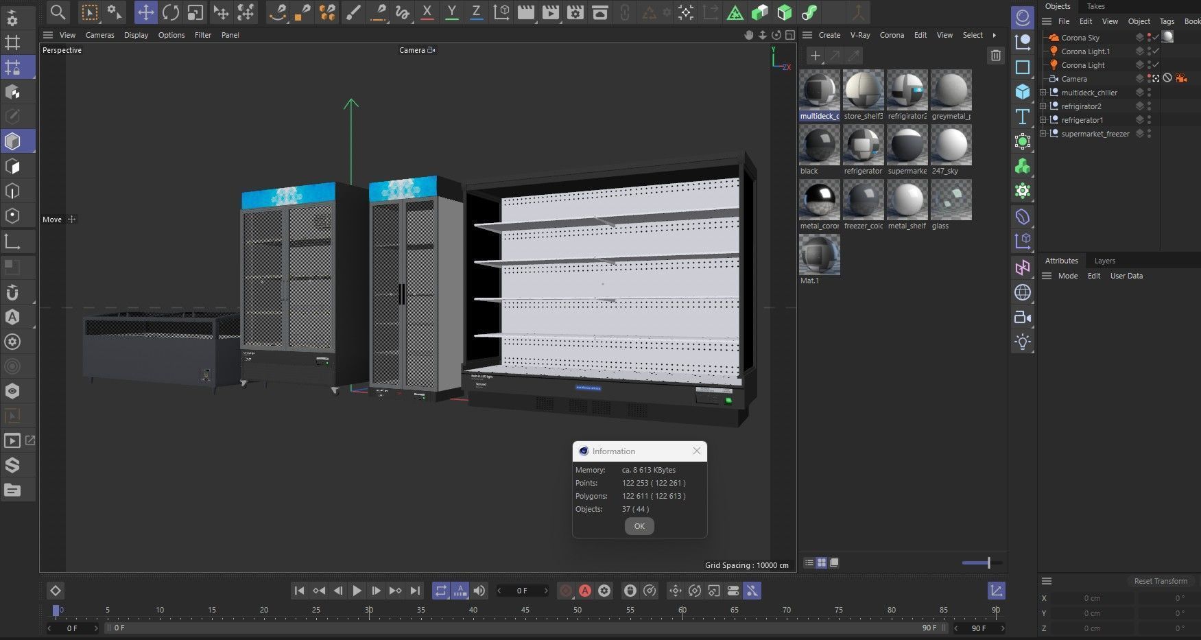  Supermarket Freezer Refrigirator pack 3D Model Collection_22