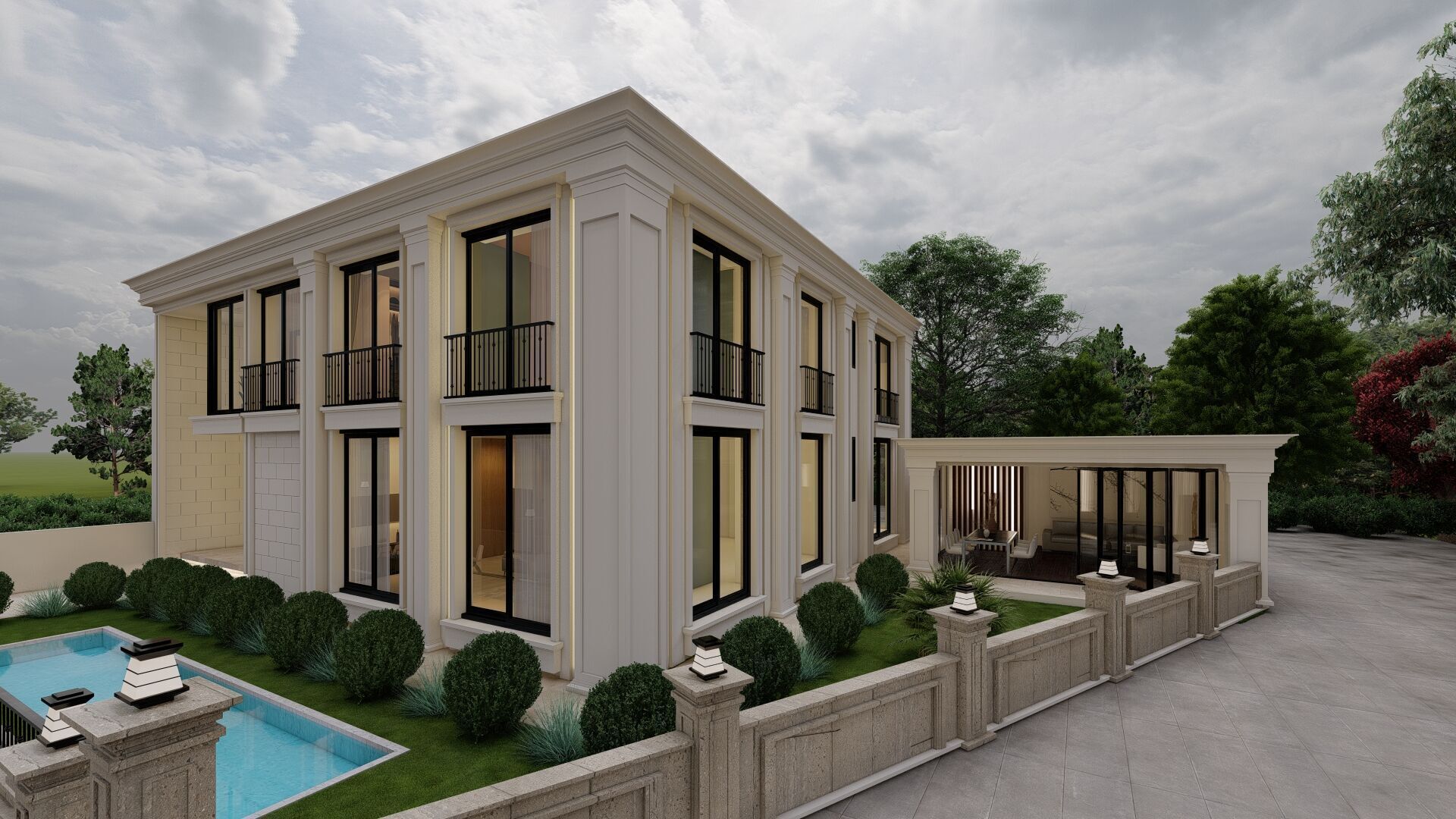 Luxury Classic Villa High Quality 3D Model 3D model_3