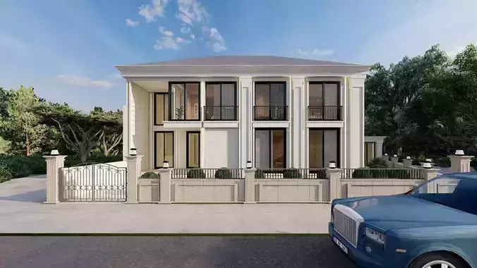Luxury Classic Villa  High Quality 3D Model
