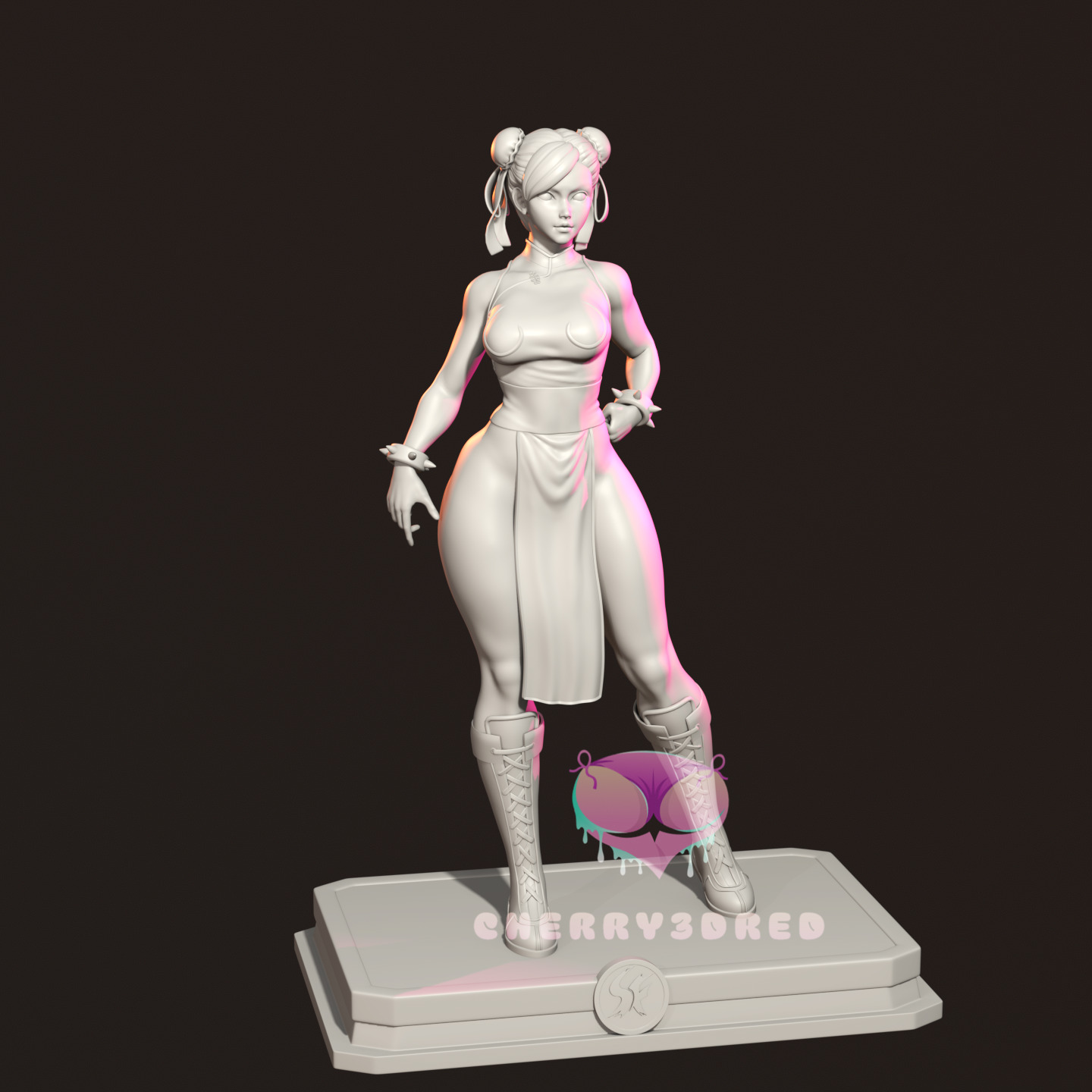 Pin up Chun li Street Fighter Outfit1  3D print STL 3D print model_7