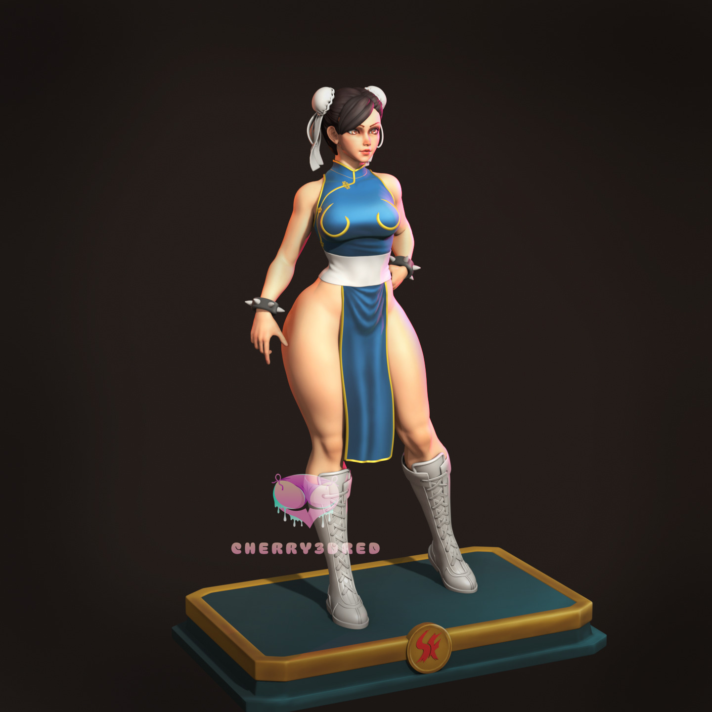 Pin up Chun li Street Fighter Outfit1  3D print STL 3D print model_3